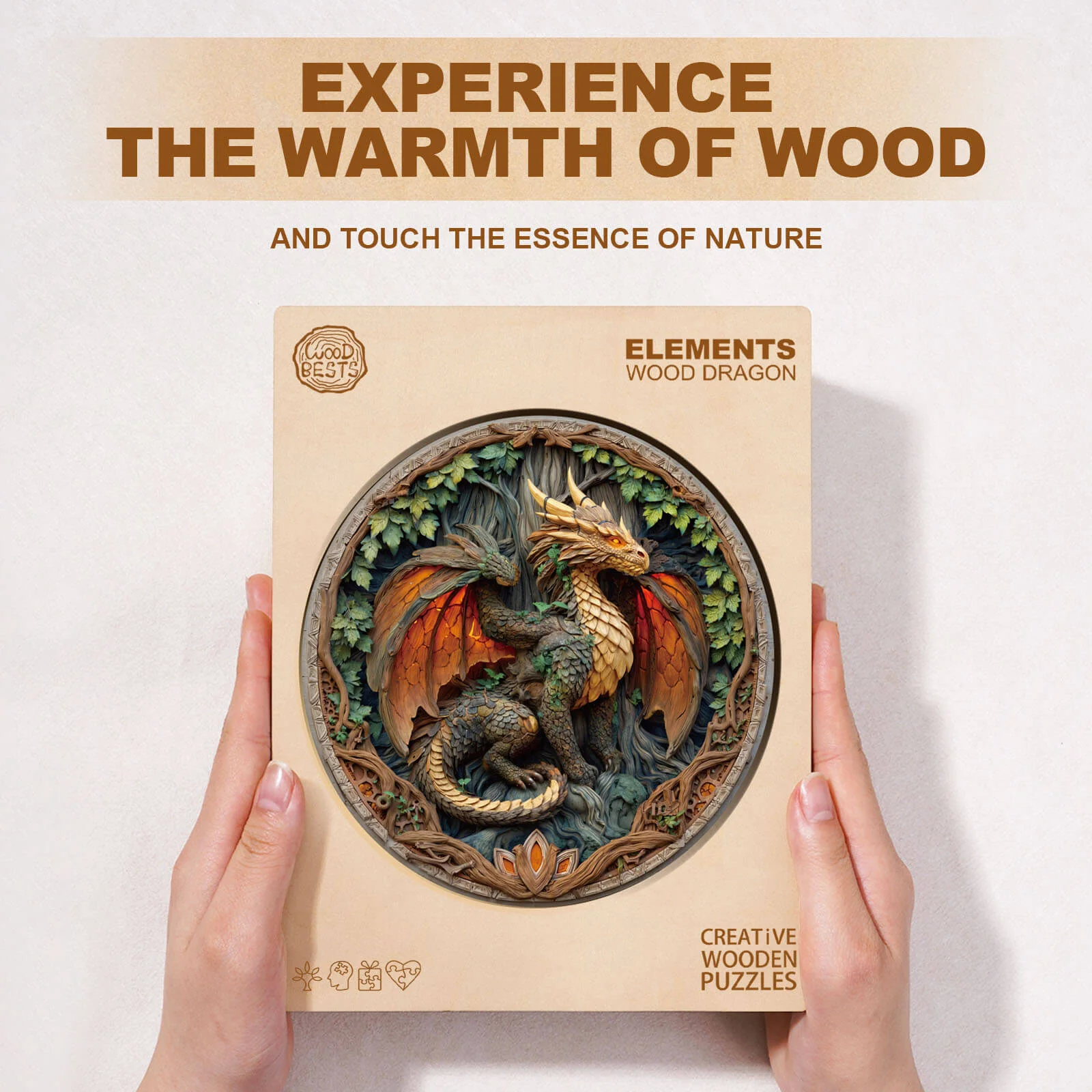 Elements Wood Dragon Wooden Jigsaw Puzzle - Image 5