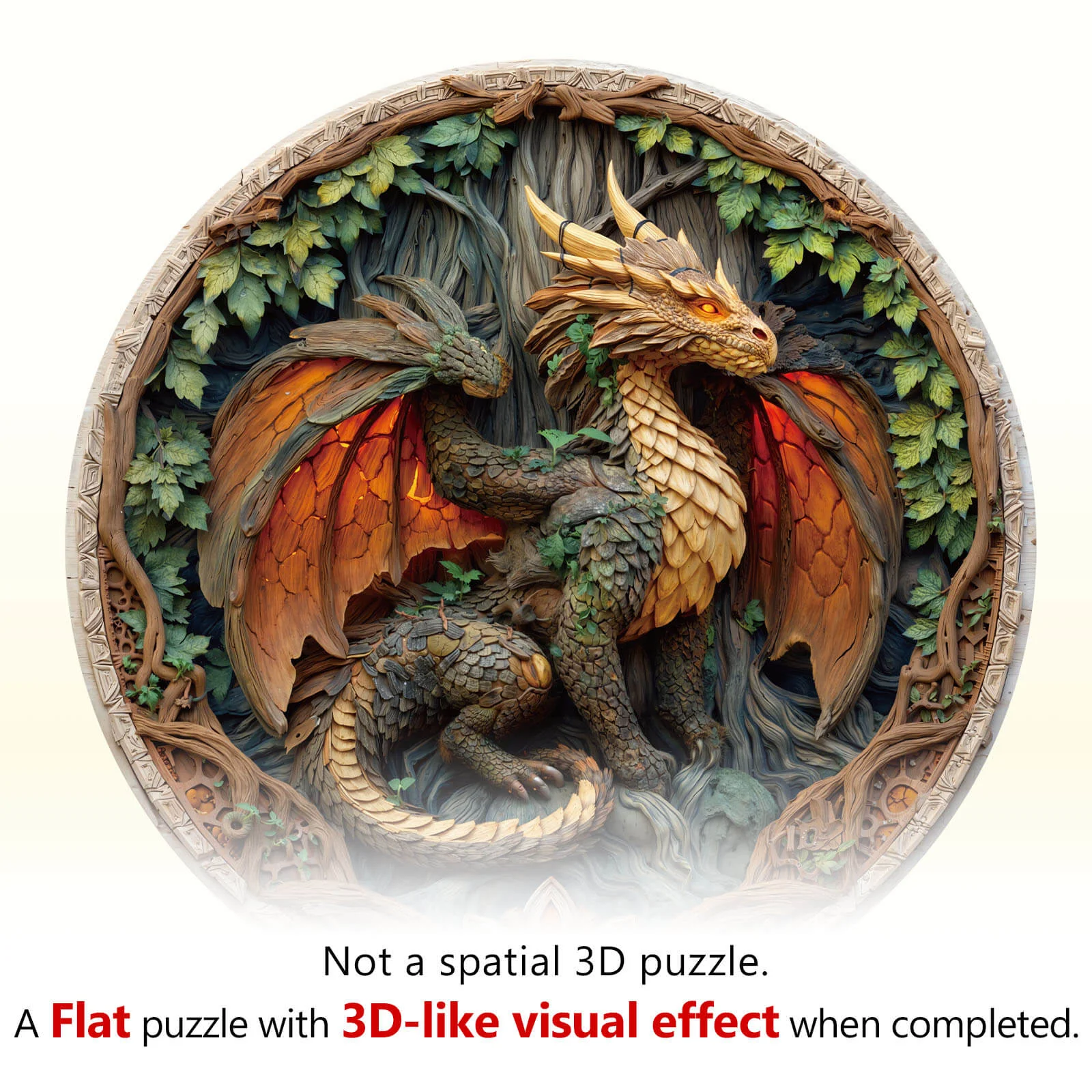 Elements Wood Dragon Wooden Jigsaw Puzzle - Image 7