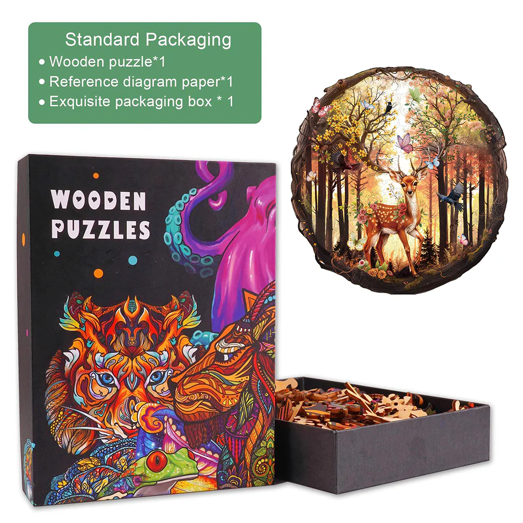 Elf Deer Wooden Jigsaw Puzzle - Image 5