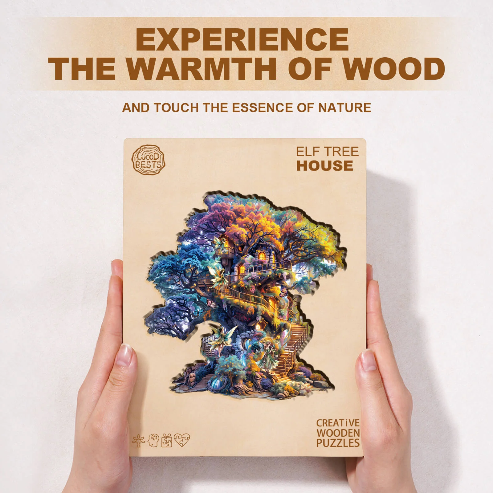 Elf Tree House Wooden Jigsaw Puzzle - Image 3