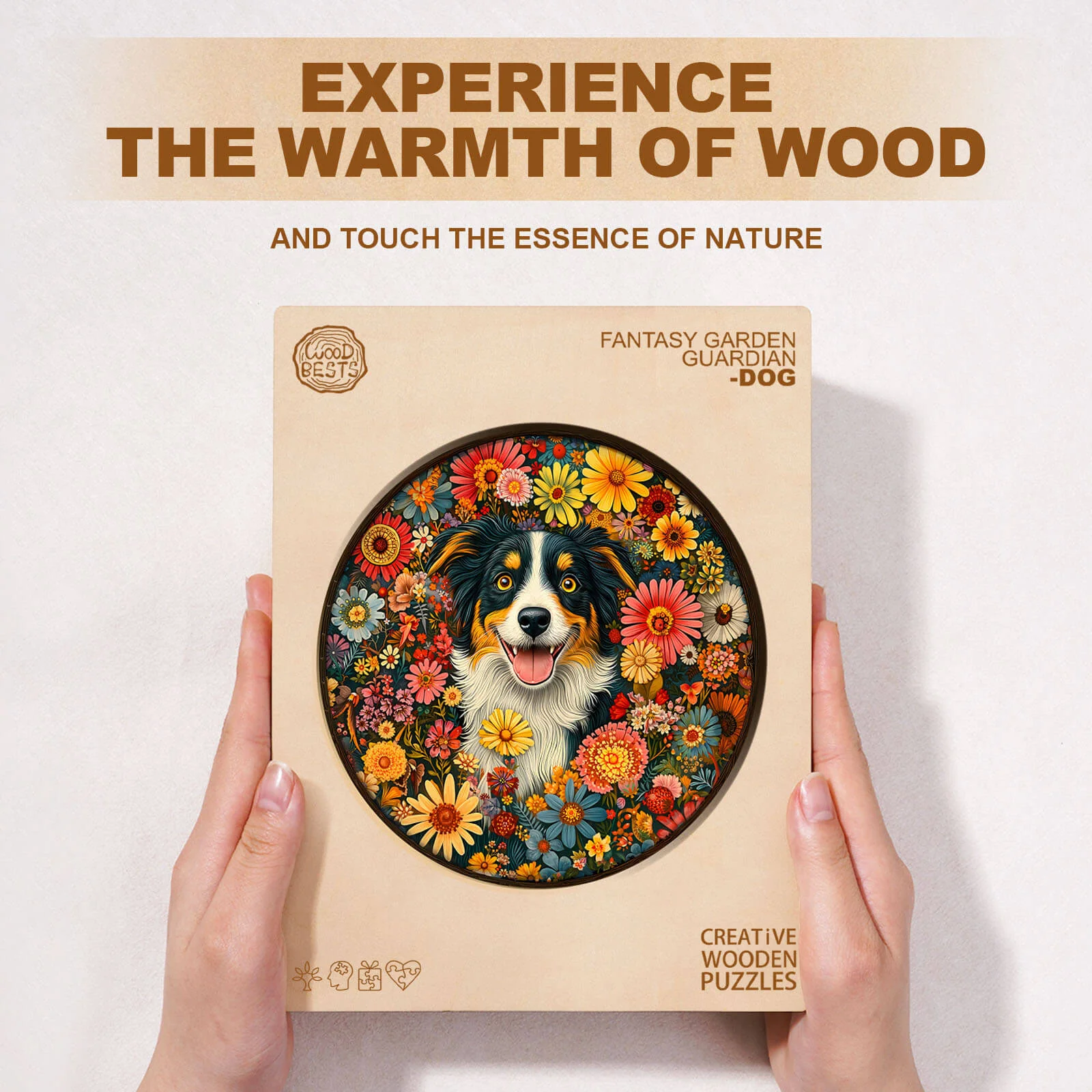 Fantasy Garden Guardian-Dog Wooden Jigsaw Puzzle - Image 3