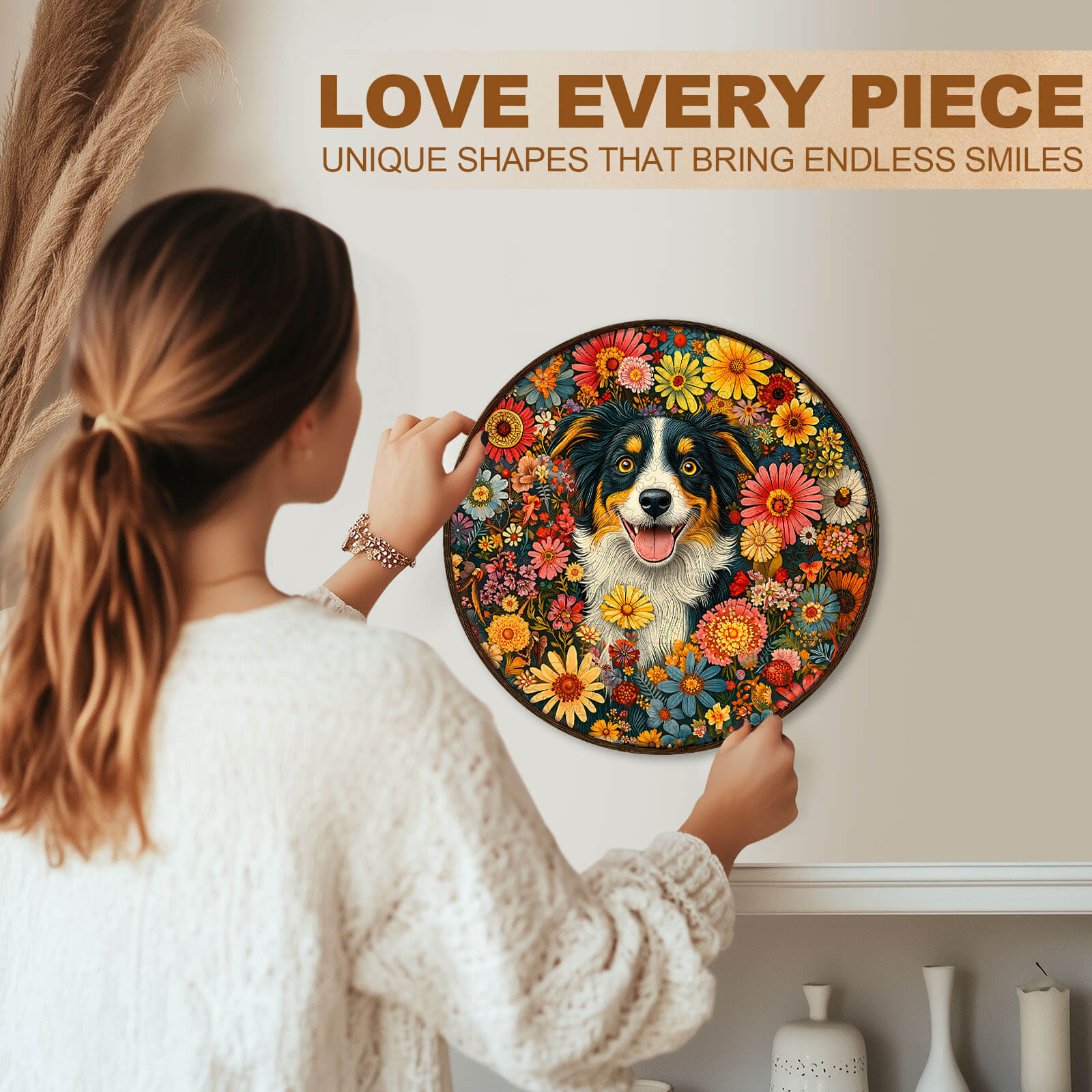Fantasy Garden Guardian-Dog Wooden Jigsaw Puzzle - Image 9