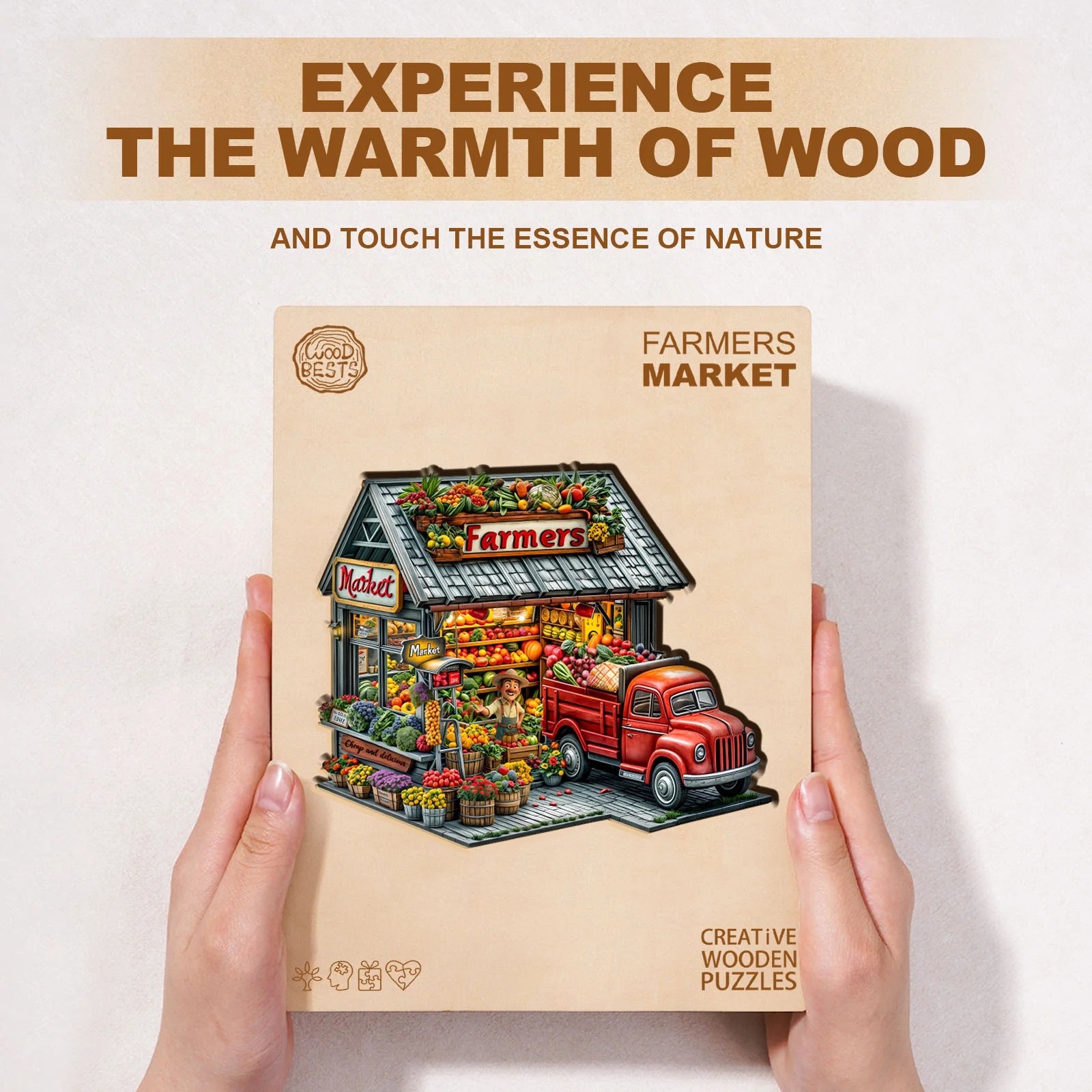 Farmers Market Wooden Jigsaw Puzzle - Image 4