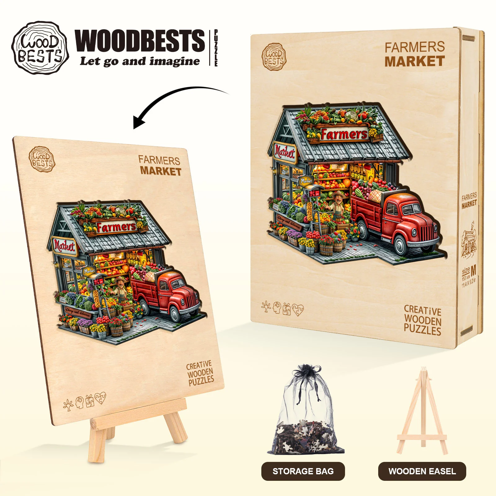 Farmers Market Wooden Jigsaw Puzzle - Image 5