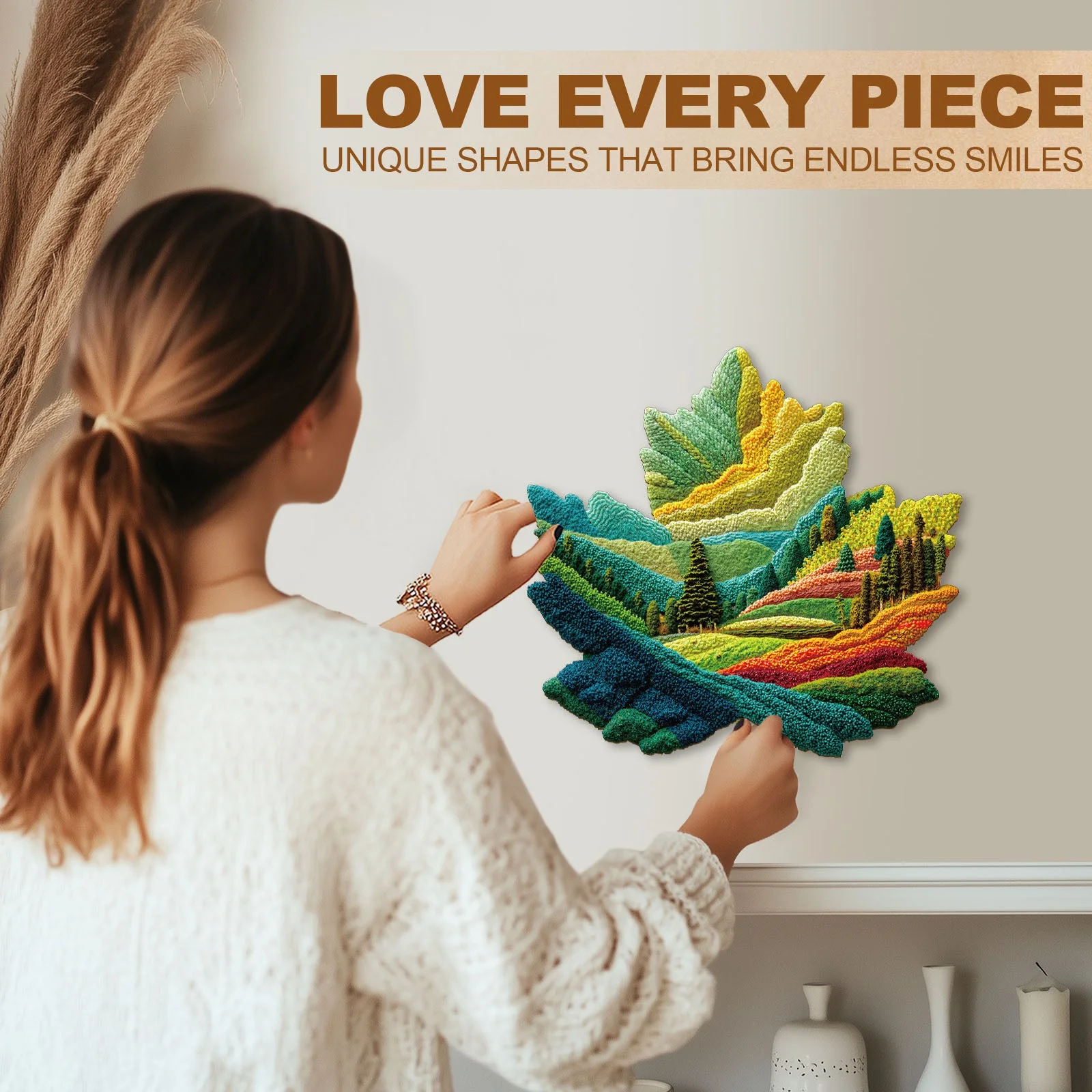 Felt maple leaf Wooden Jigsaw Puzzle - Image 12