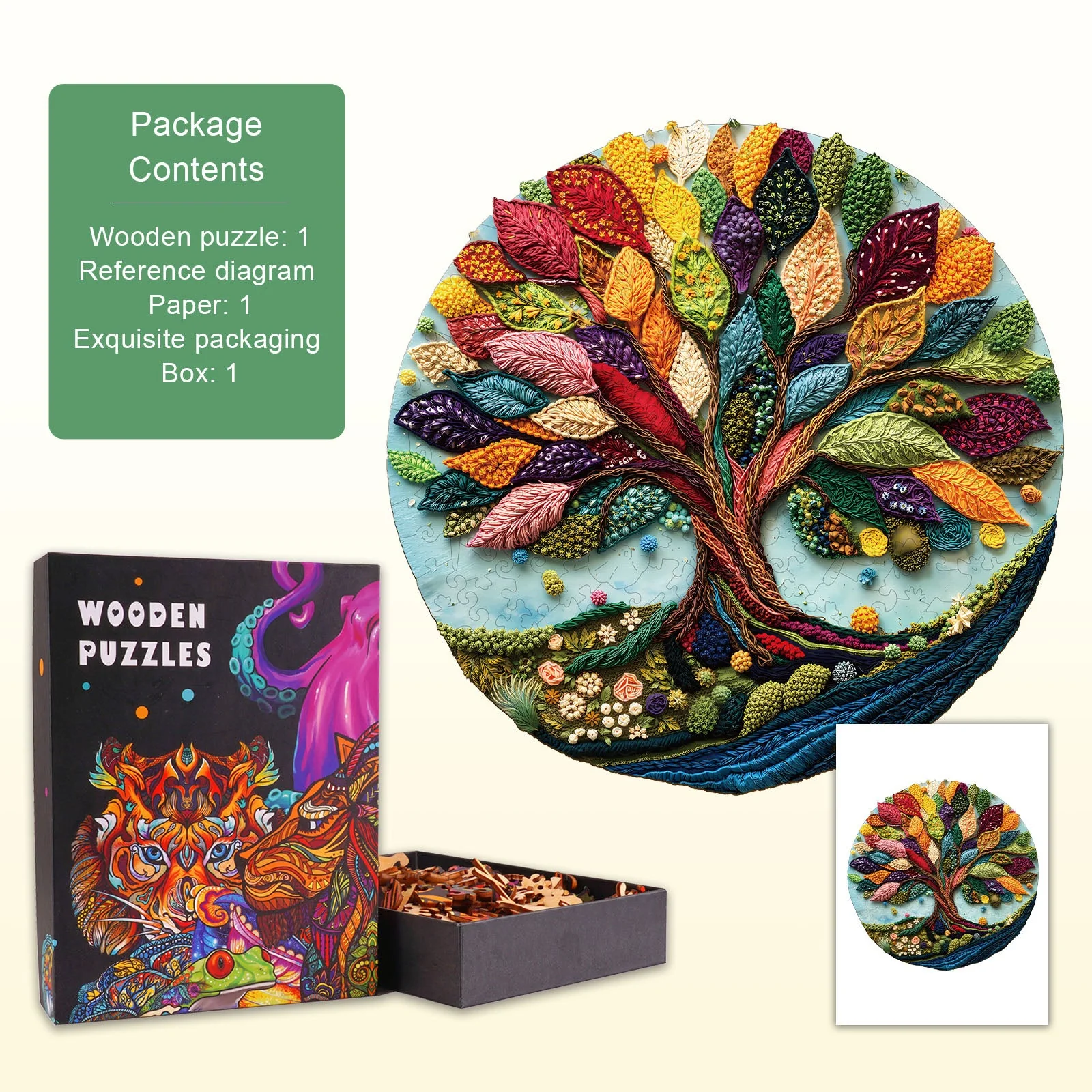 Fibrous life tree Wooden Jigsaw Puzzle - Image 5