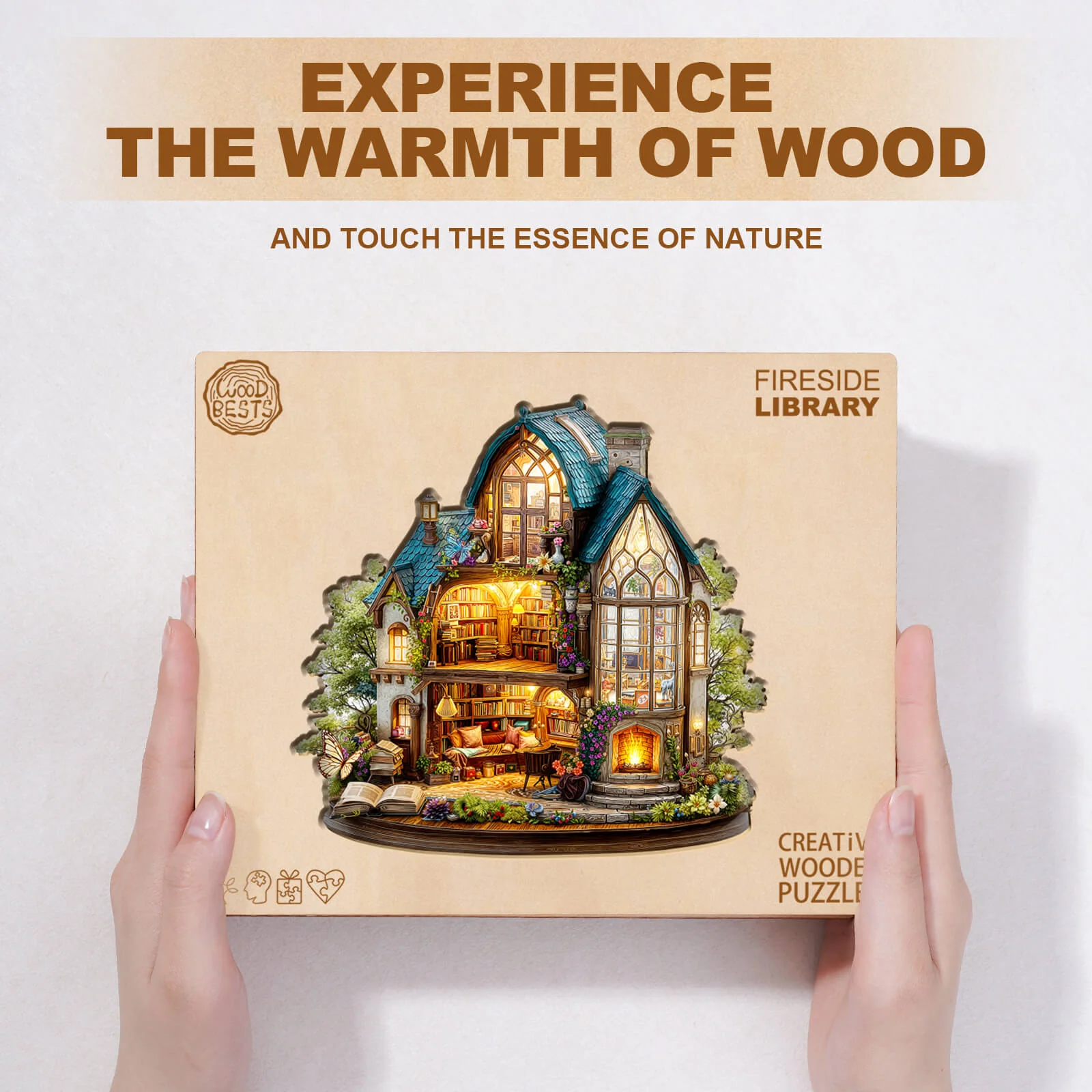 Fireside Library Wooden Jigsaw Puzzle - Image 4