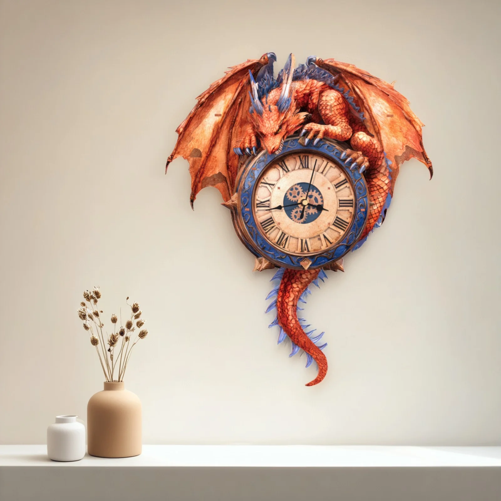 Flame Dragon– DIY Wooden Clock, 3D Puzzle Craft Kit - Image 6
