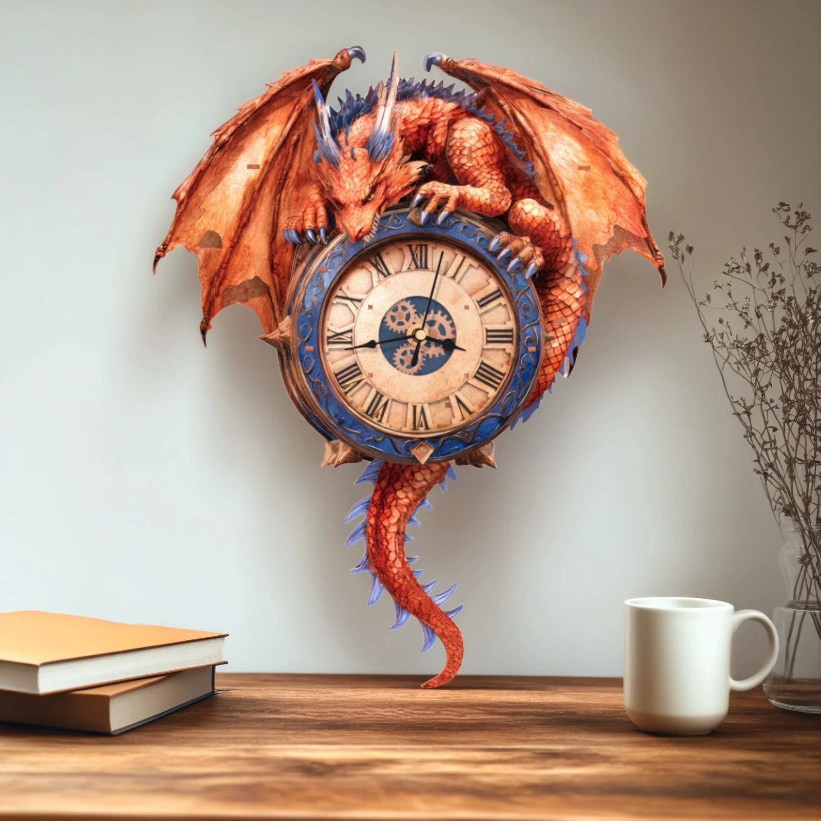 Flame Dragon– DIY Wooden Clock, 3D Puzzle Craft Kit - Image 7