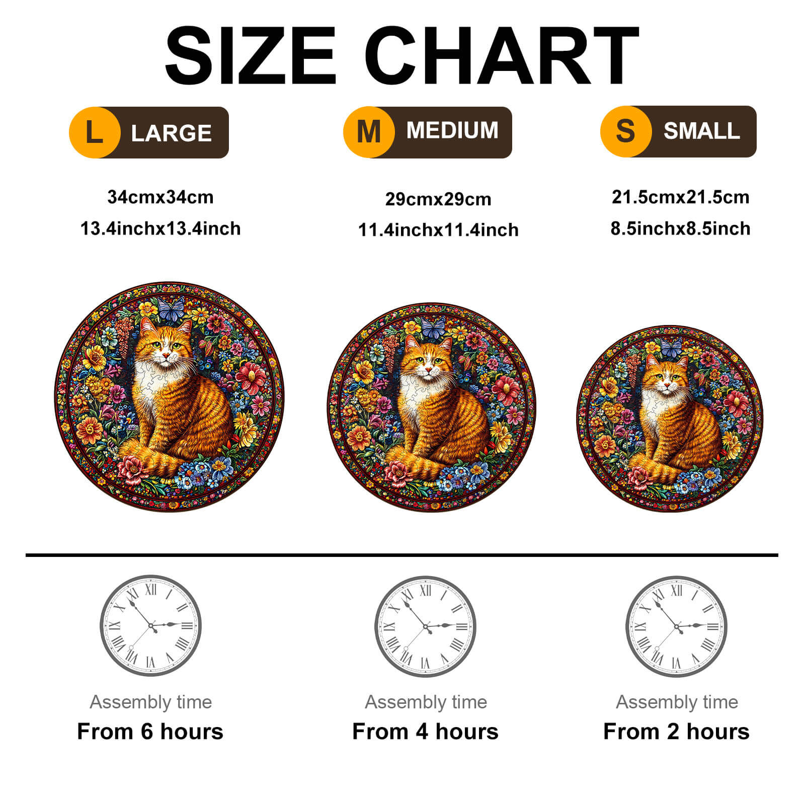 Floral Feline Wooden Jigsaw Puzzle - Image 6