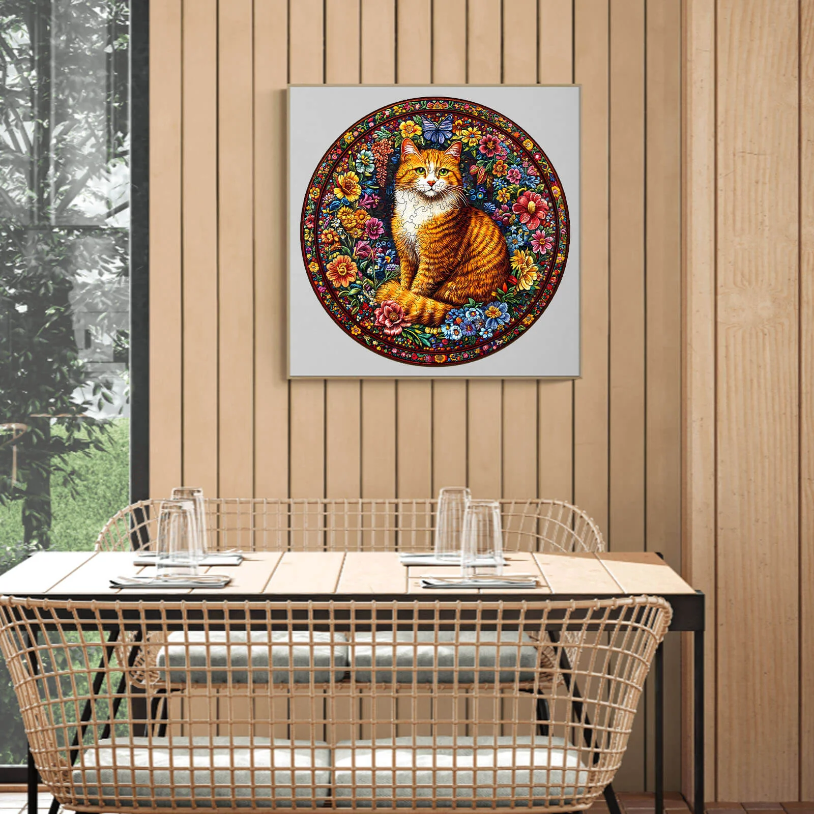 Floral Feline Wooden Jigsaw Puzzle - Image 9