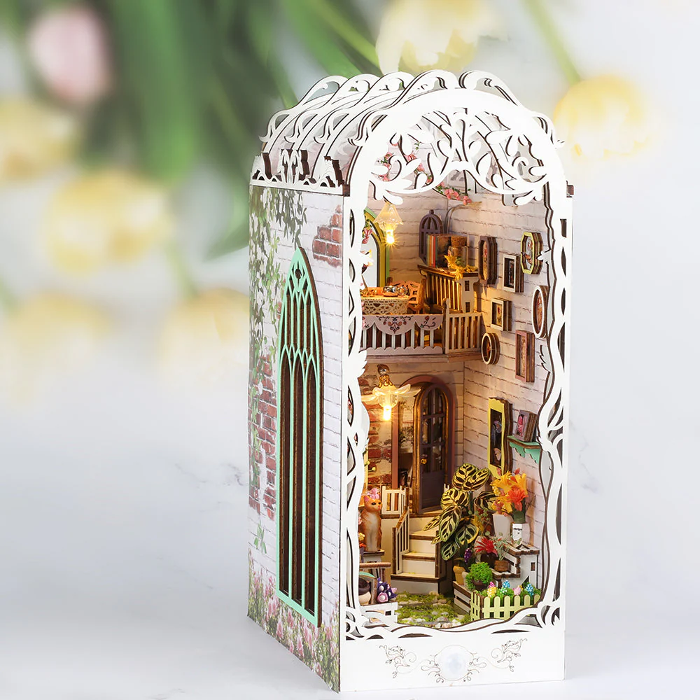 Flower House - DIY Book Nook Kit,3D Wooden Puzzle - Image 5