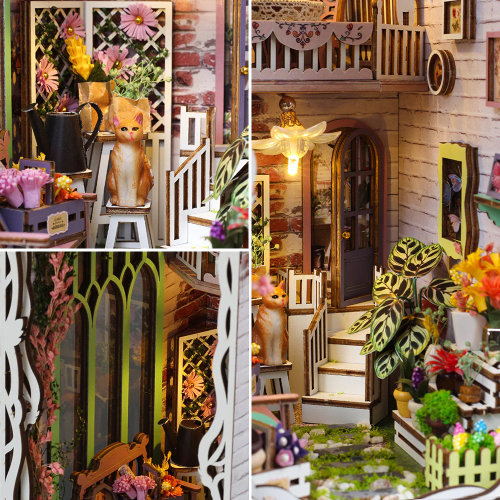 Flower House - DIY Book Nook Kit,3D Wooden Puzzle - Image 7