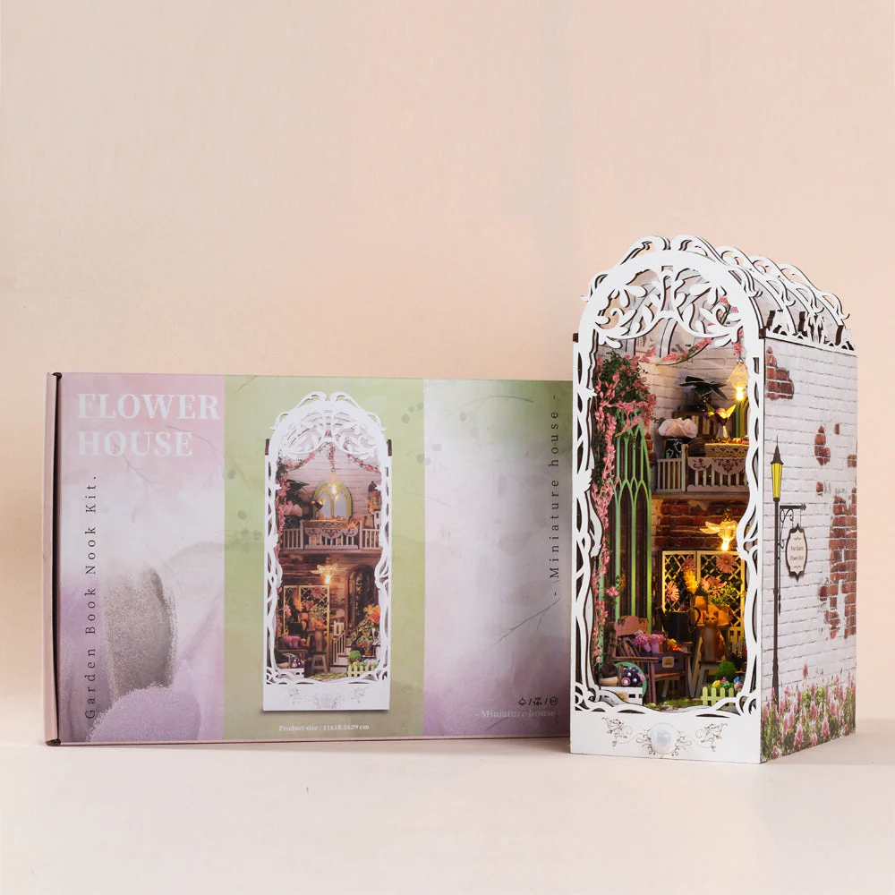 Flower House - DIY Book Nook Kit,3D Wooden Puzzle - Image 8