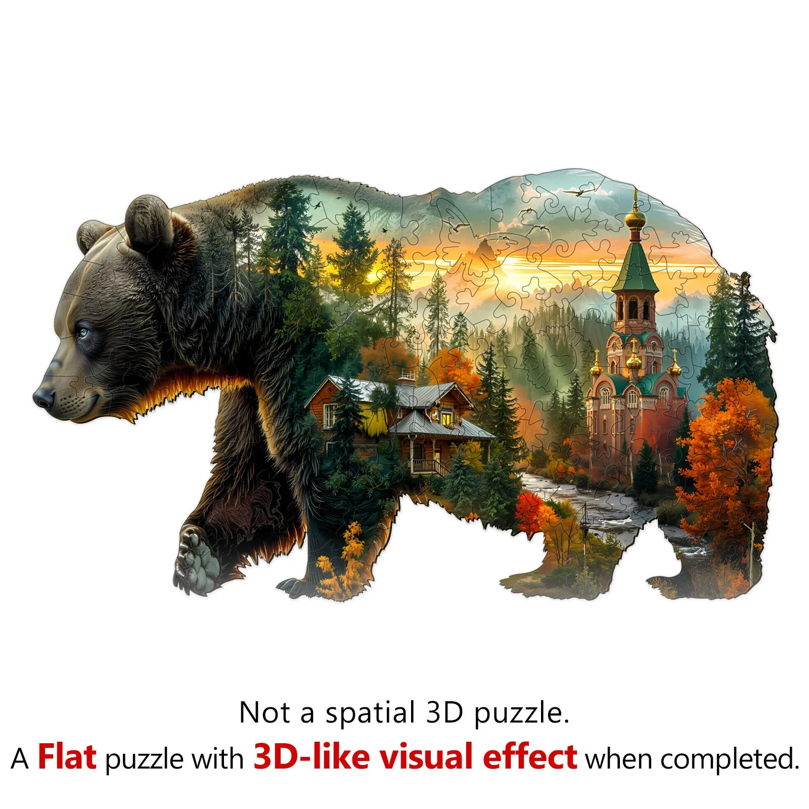 Forest Bear Wooden Jigsaw Puzzle - Image 3