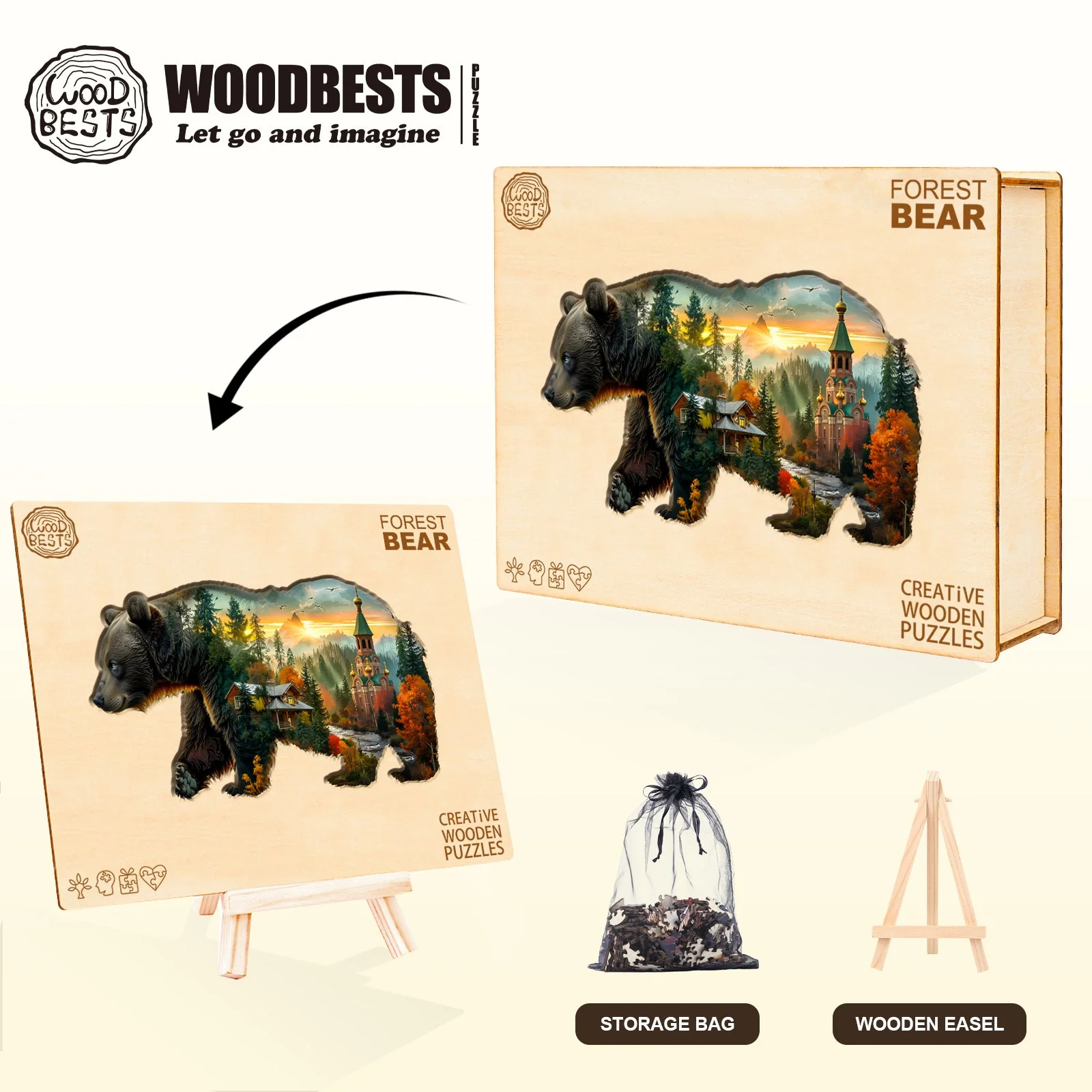 Forest Bear Wooden Jigsaw Puzzle - Image 8