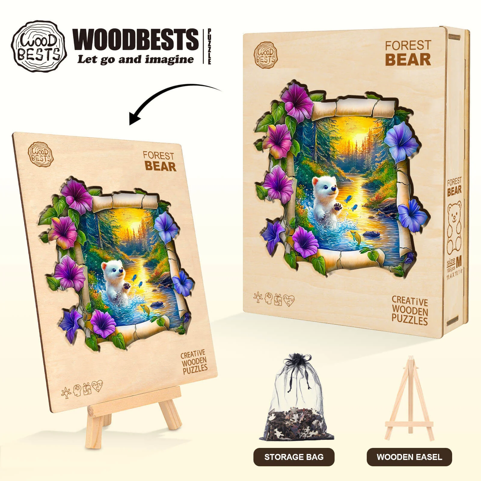 Forest Bear Wooden Jigsaw Puzzle - Image 5