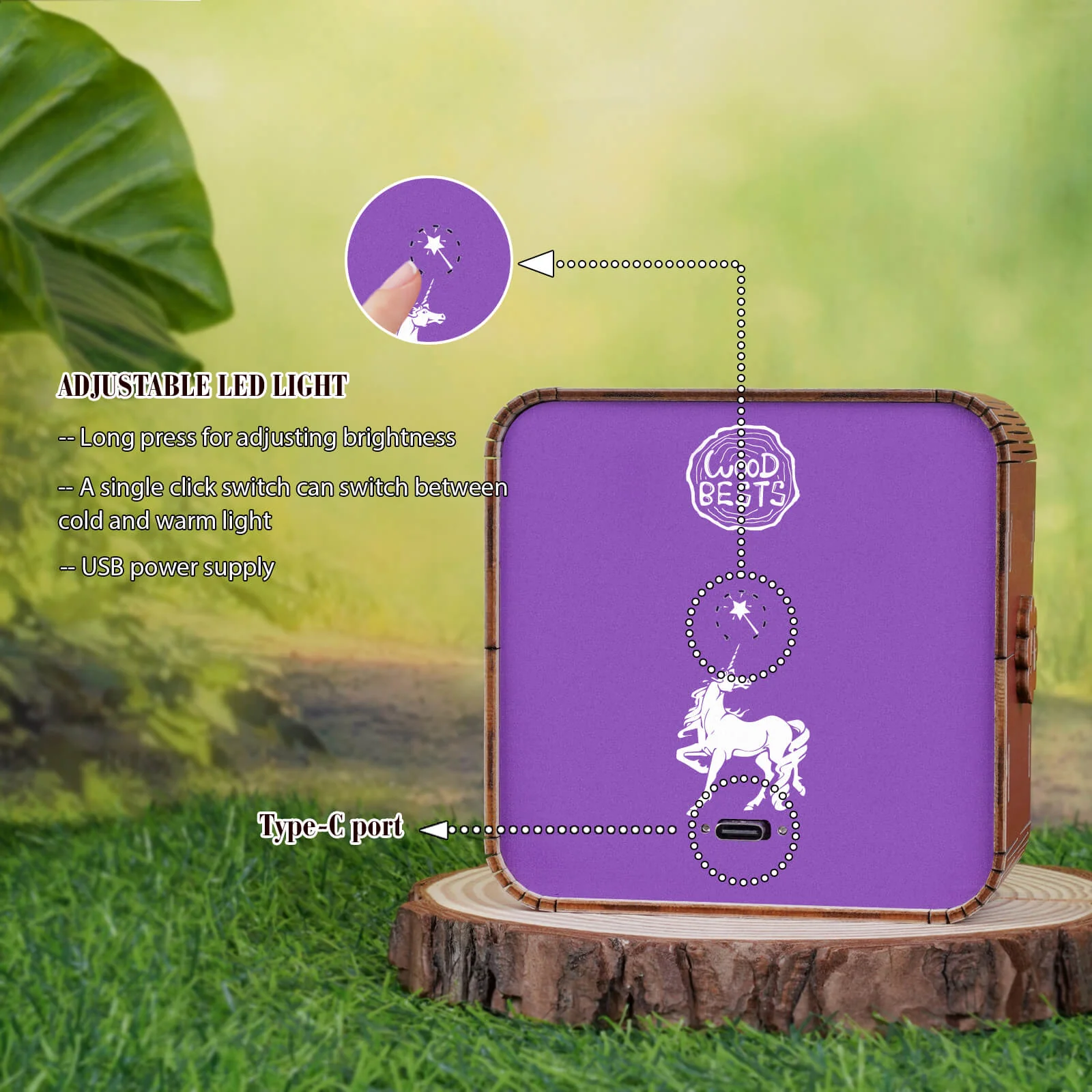 Forest Fantasy Unicorn Kit- 3D Wooden Puzzle Night Light - Image 4