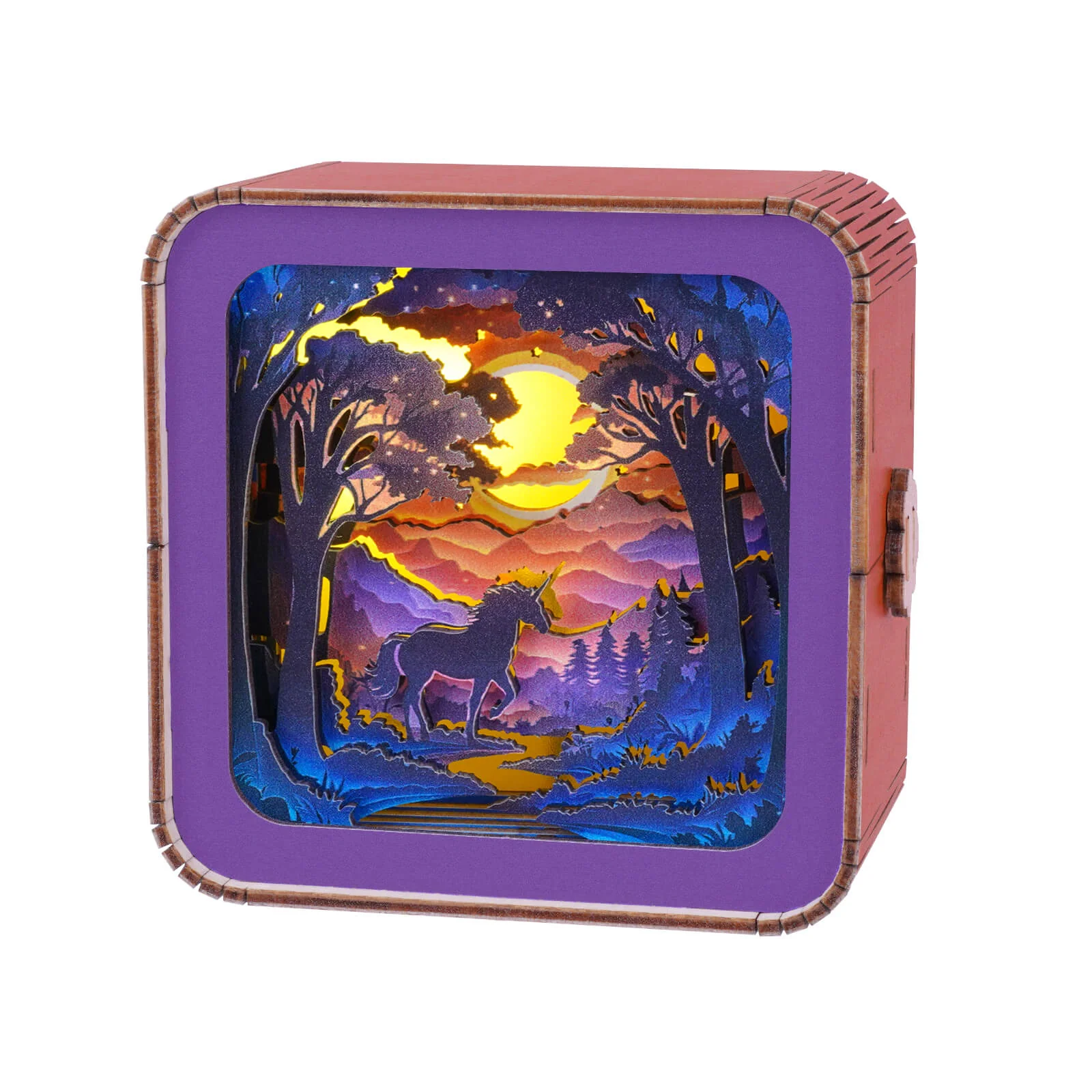 Forest Fantasy Unicorn Kit- 3D Wooden Puzzle Night Light - Image 5
