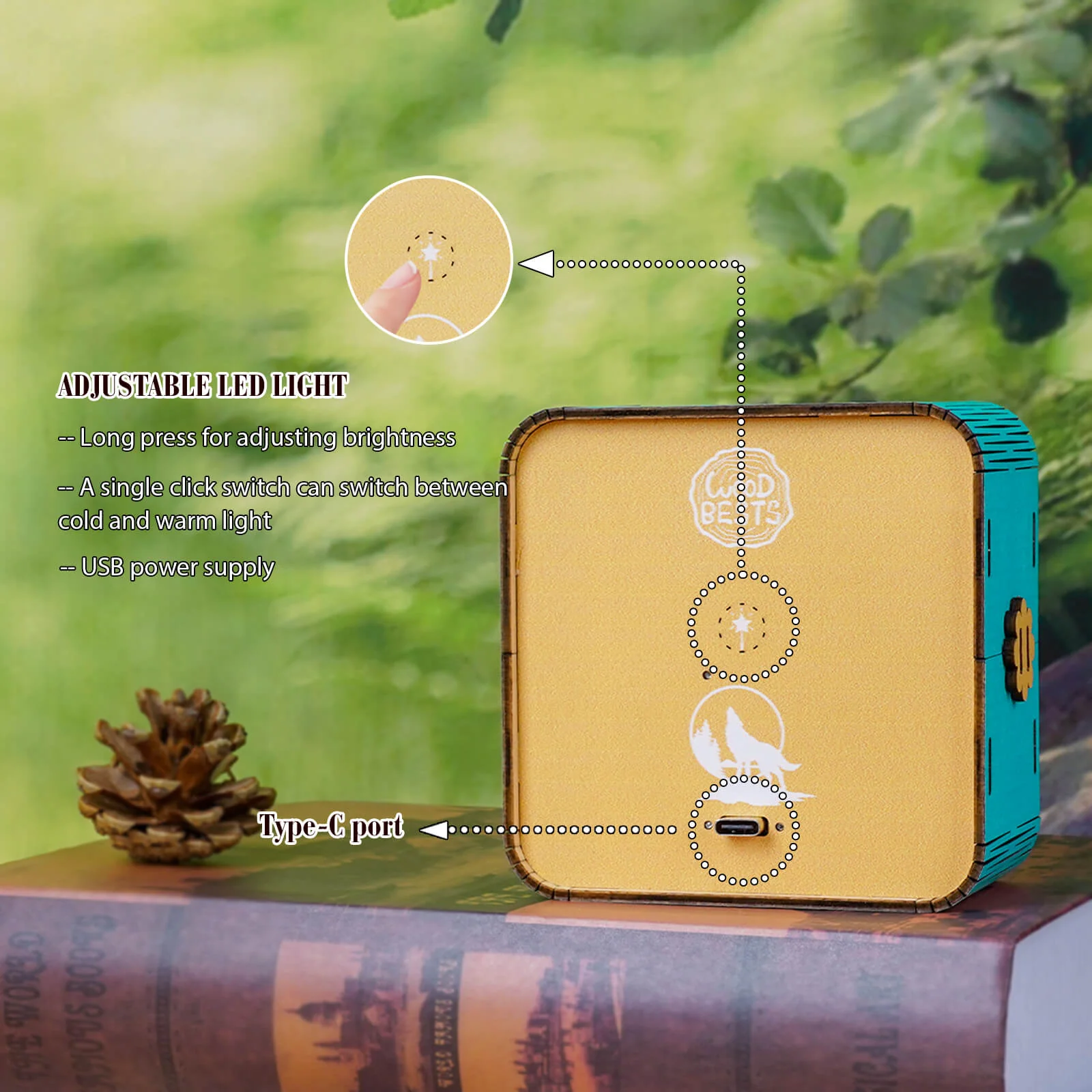 Forest Fantasy Wolf Kit - 3D Wooden Puzzle Night Light - Image 3