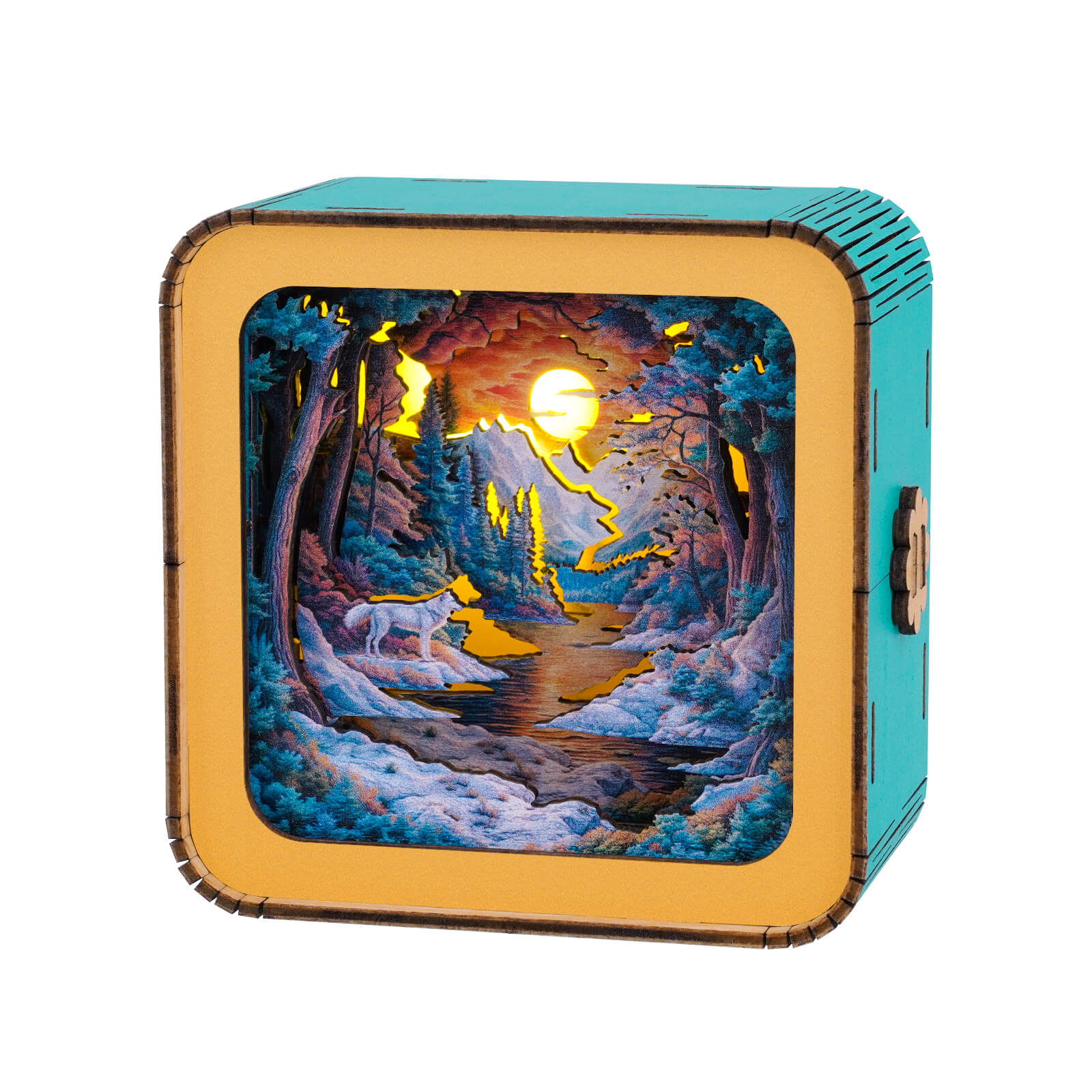 Forest Fantasy Wolf Kit - 3D Wooden Puzzle Night Light - Image 5