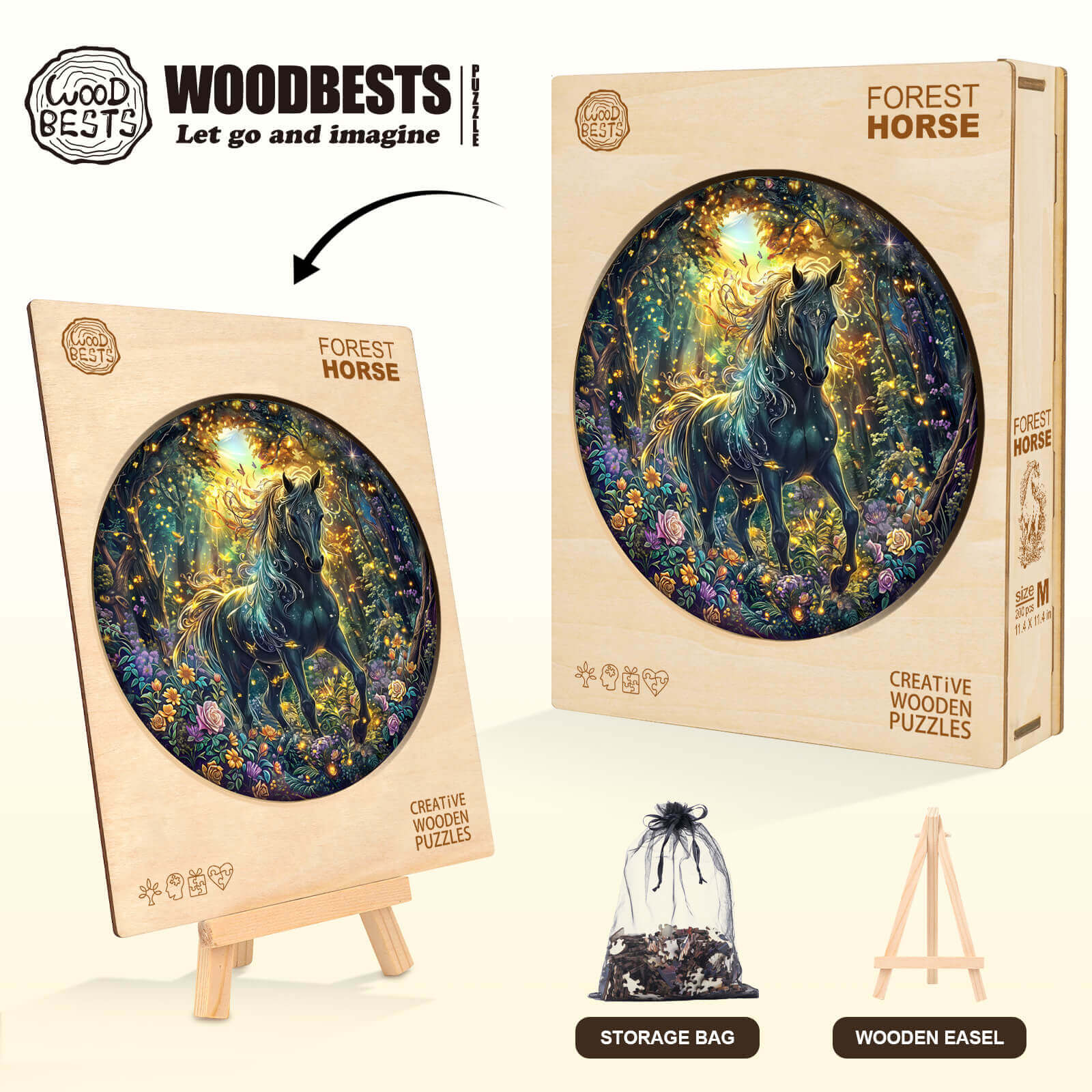 Forest Horse Wooden Jigsaw Puzzle - Image 7