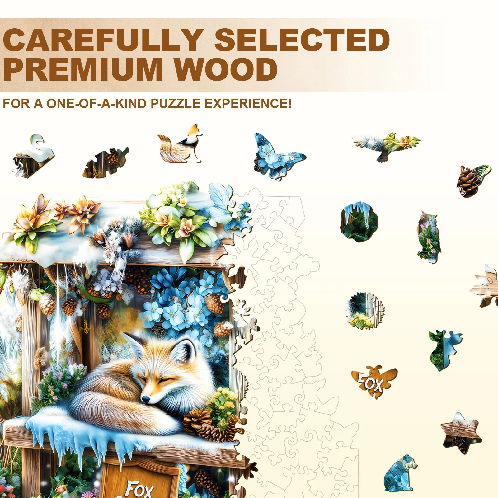Fox Garden Wooden Jigsaw Puzzle - Image 3