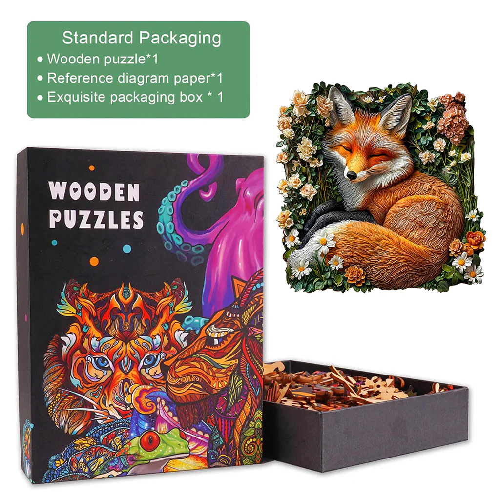 fox in grass Wooden Jigsaw Puzzle - Image 5