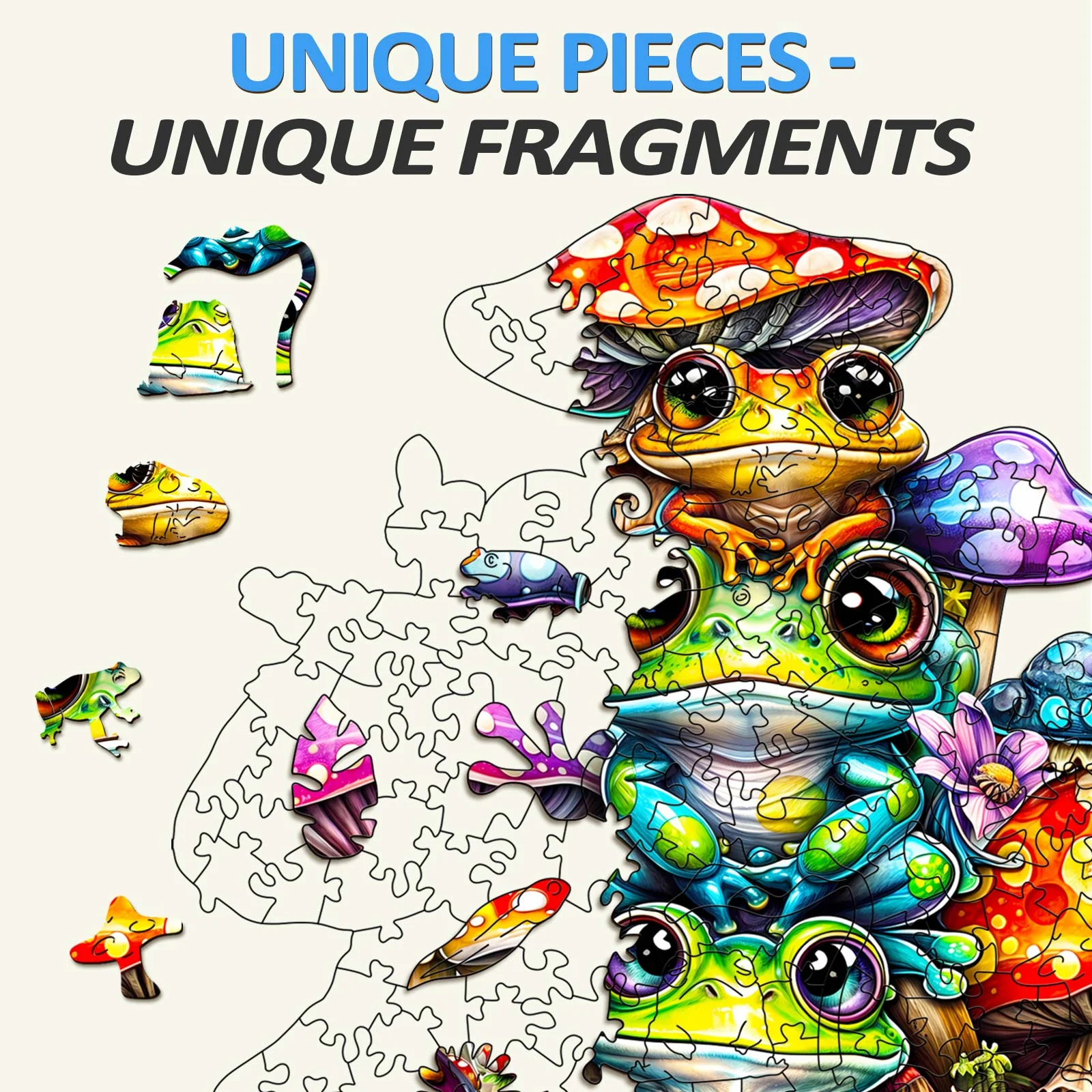 Frog Family Wooden Jigsaw Puzzle - Image 3