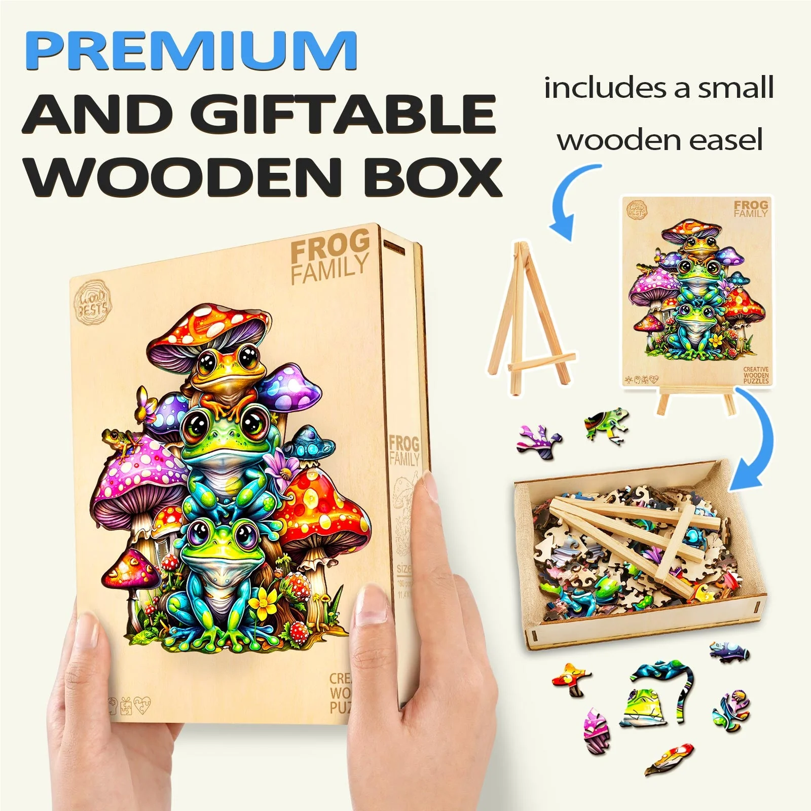 Frog Family Wooden Jigsaw Puzzle - Image 5