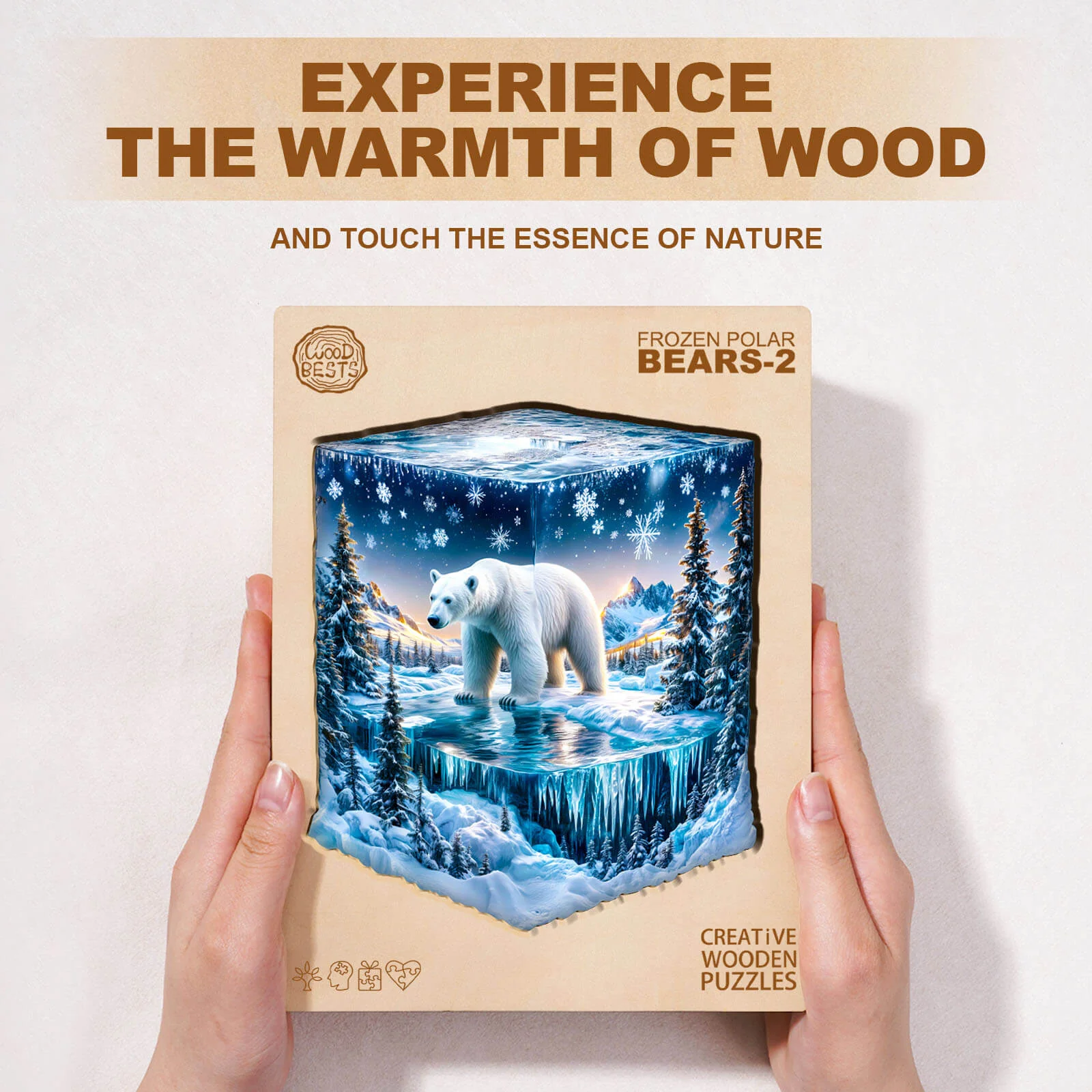 Frozen polar bears-2 Wooden Jigsaw Puzzle - Image 6