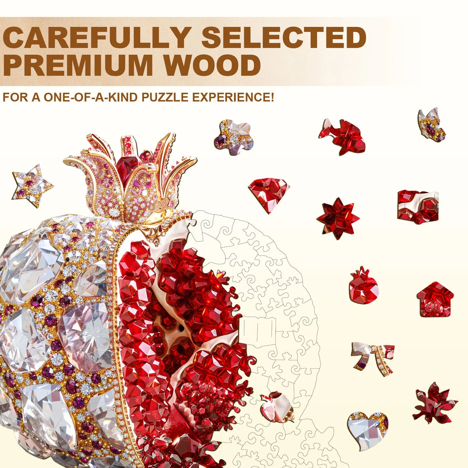 Gem Pomegranate Wooden Jigsaw Puzzle - Image 2
