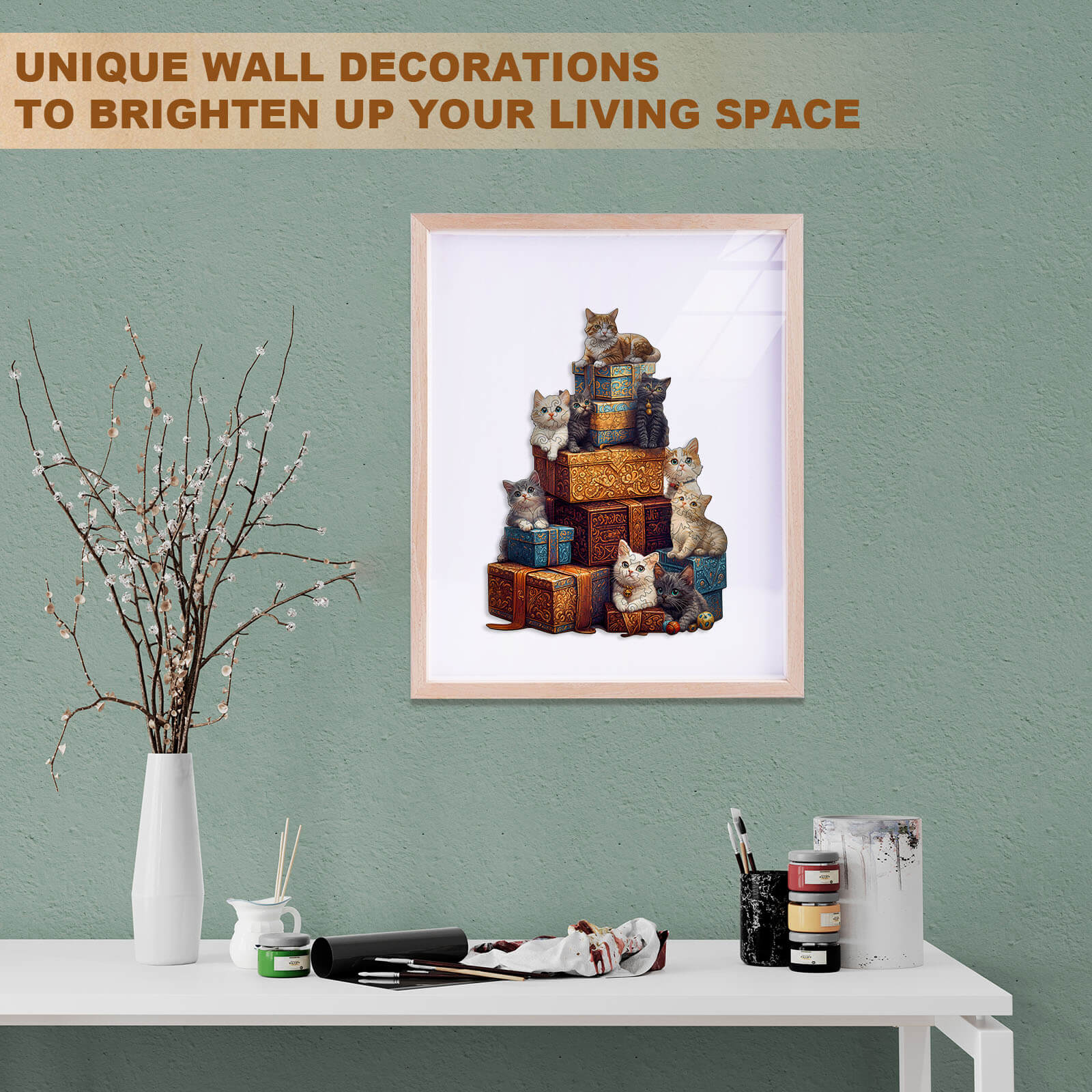 Gifts and cats Wooden Jigsaw Puzzle - Image 10