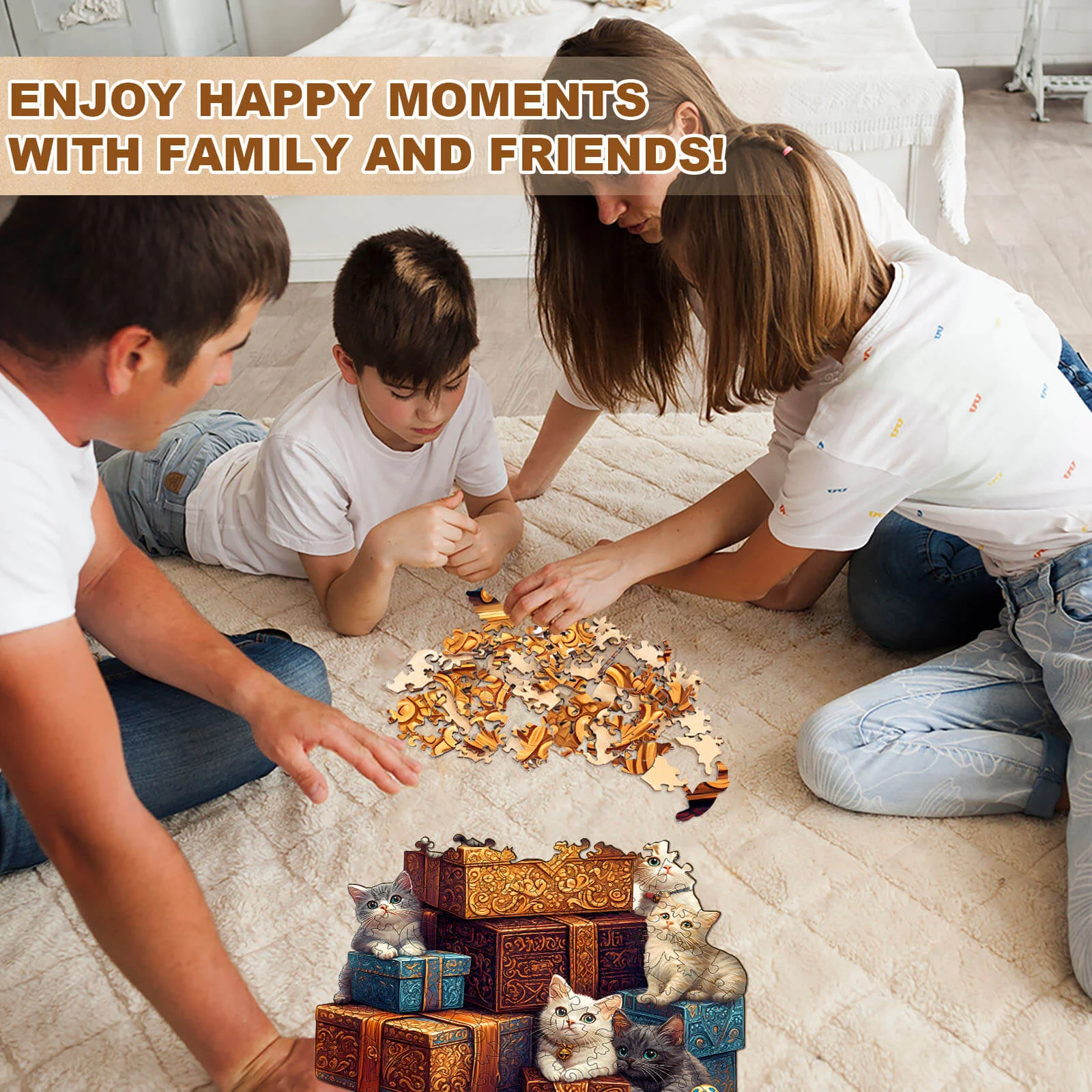 Gifts and cats Wooden Jigsaw Puzzle - Image 8