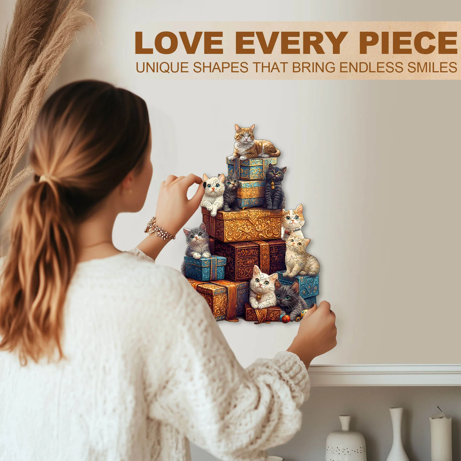 Gifts and cats Wooden Jigsaw Puzzle - Image 9