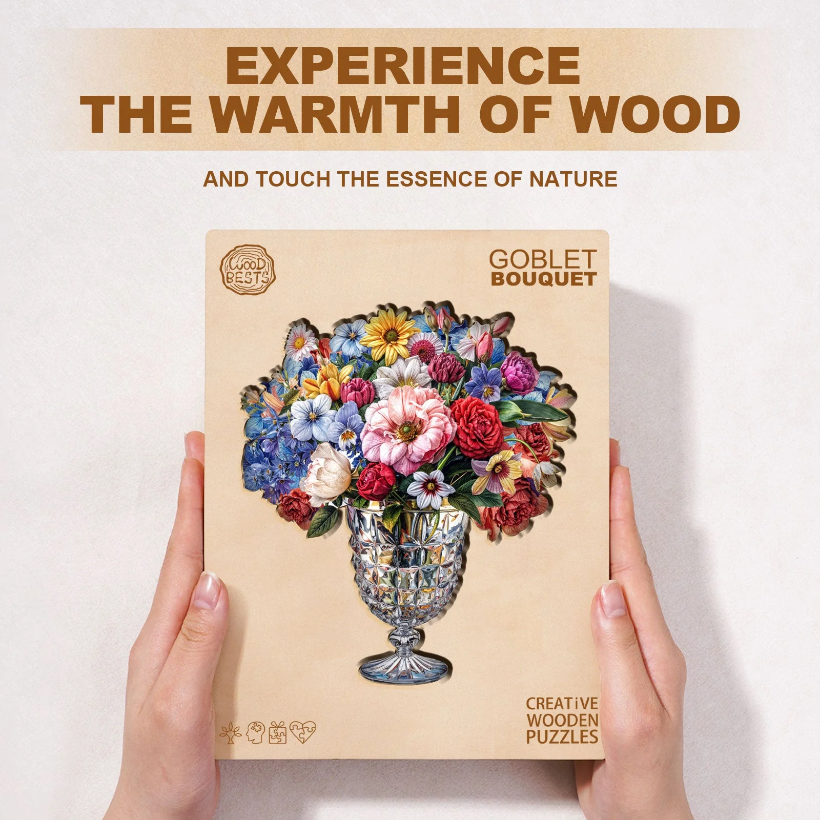 Goblet Bouquet Wooden Jigsaw Puzzle - Image 4