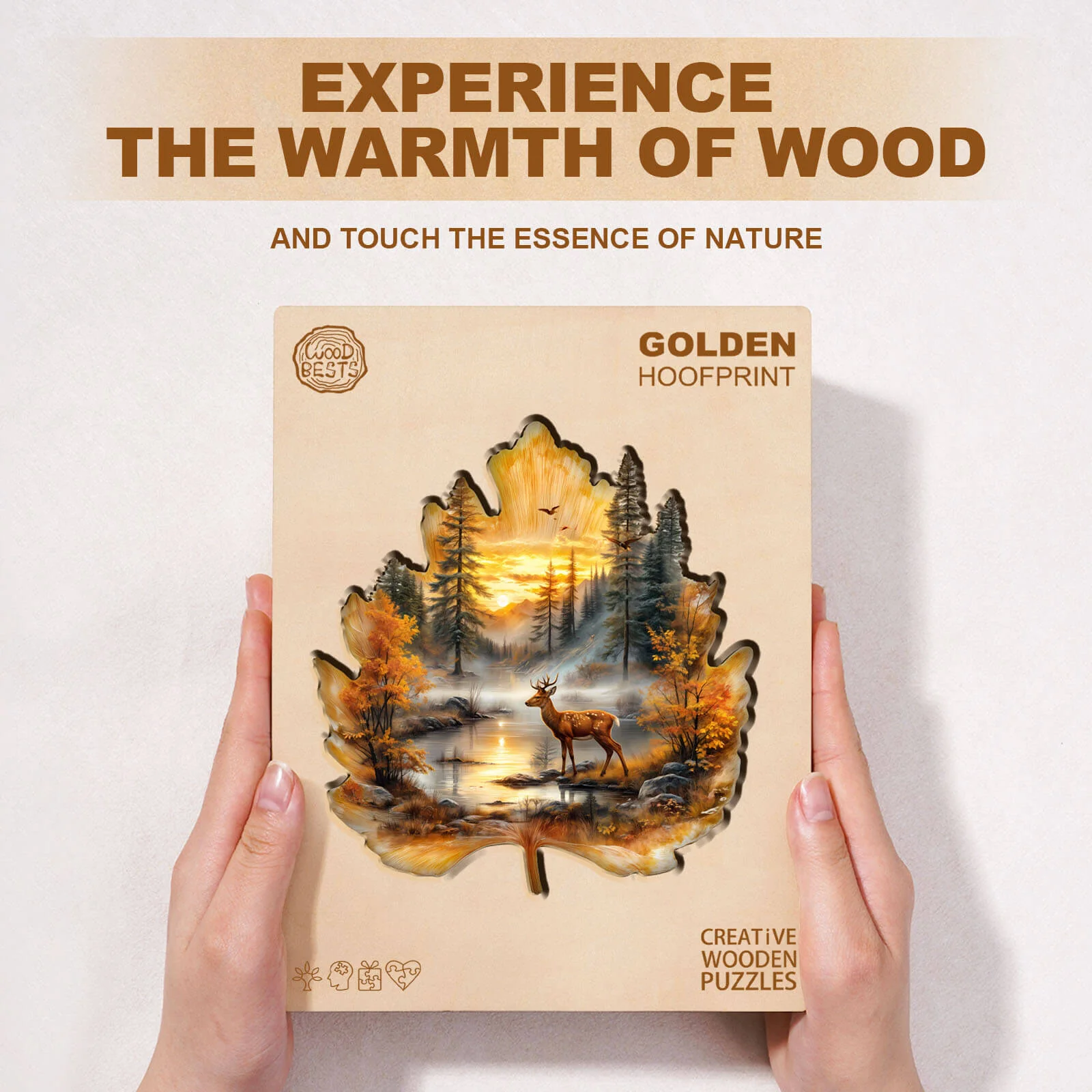 Golden Hoofprint Wooden Jigsaw Puzzle - Image 3