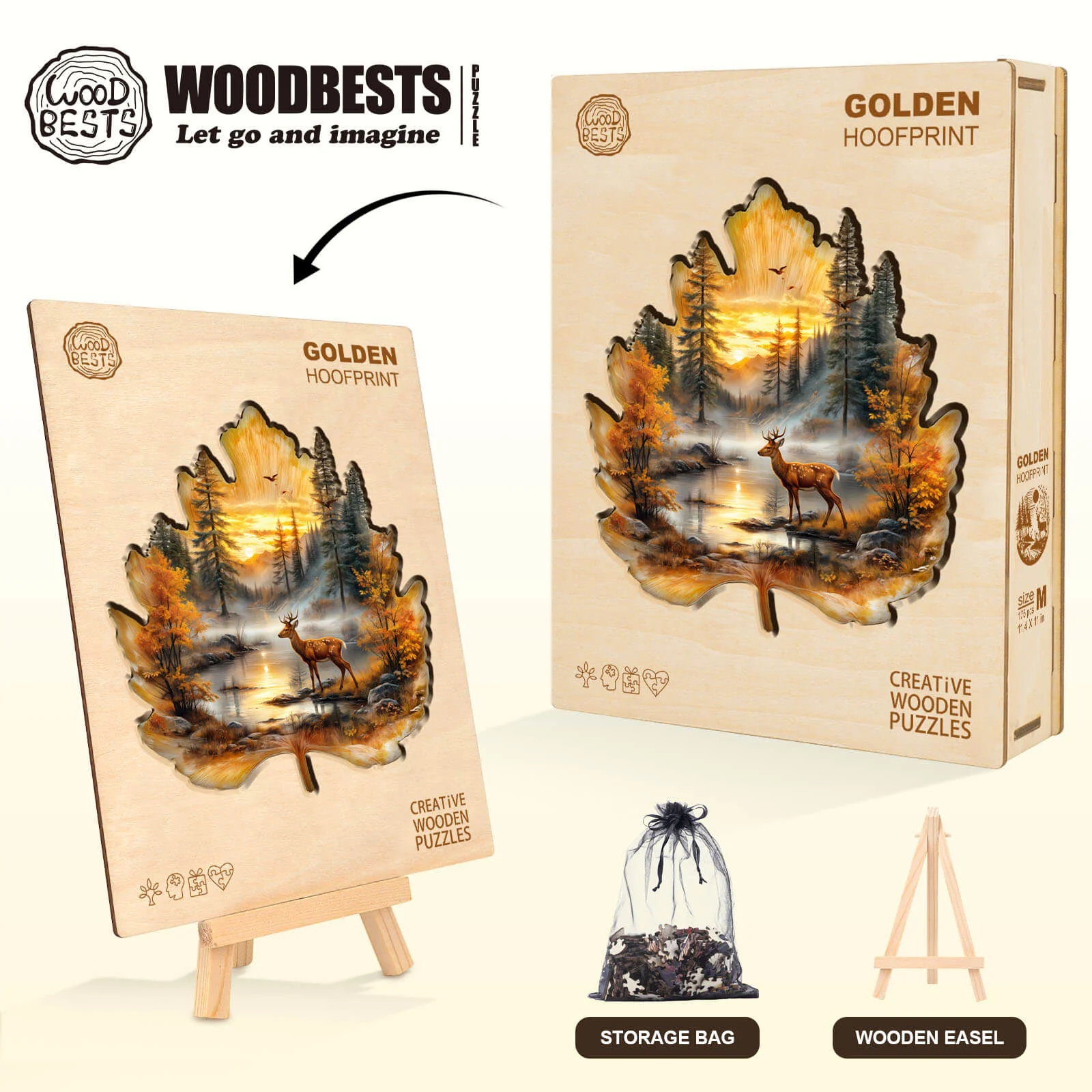 Golden Hoofprint Wooden Jigsaw Puzzle - Image 6