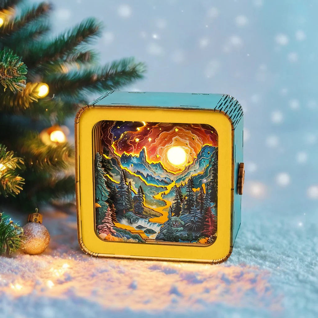 Golden River in Forest Kit - 3D Wooden Puzzle Night Light - Image 3