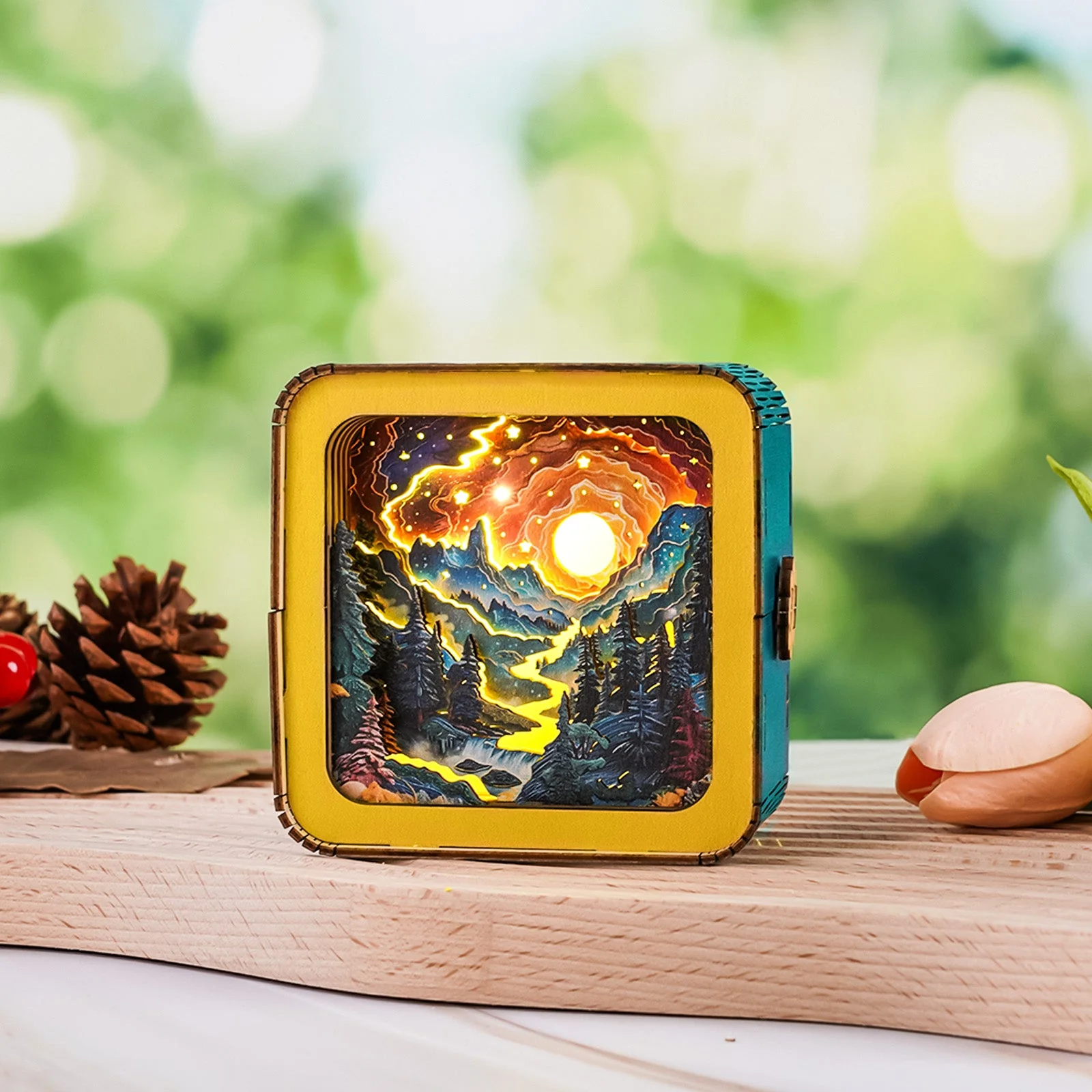 Golden River in Forest Kit - 3D Wooden Puzzle Night Light - Image 4