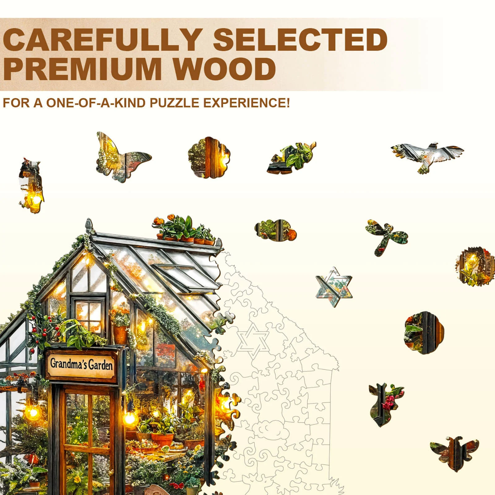 Grandma's Garden Wooden Jigsaw Puzzle - Image 3