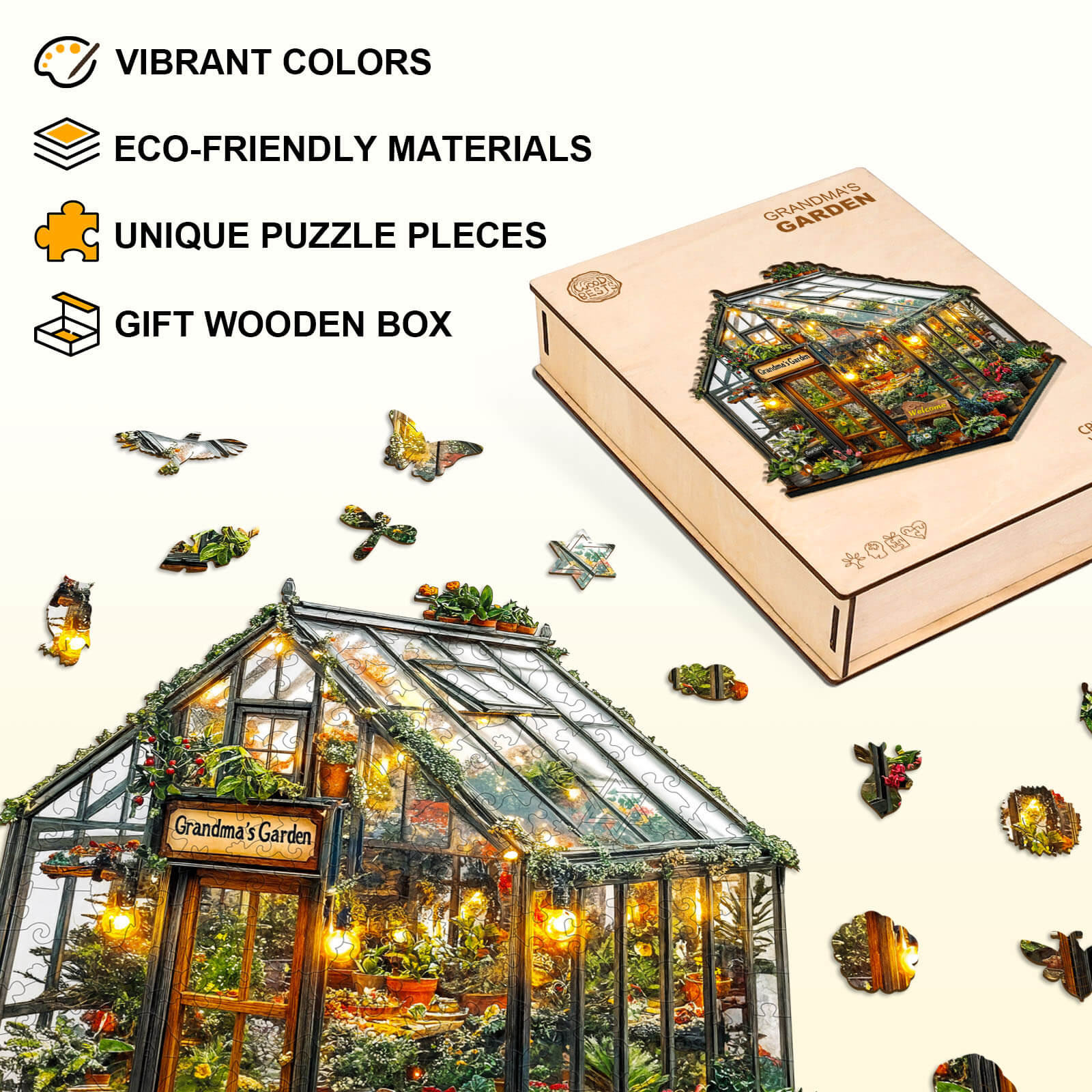 Grandma's Garden Wooden Jigsaw Puzzle - Image 4