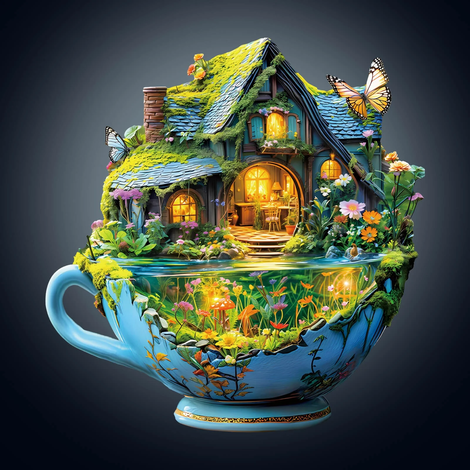 green Field mug Wooden Jigsaw Puzzle - Image 2