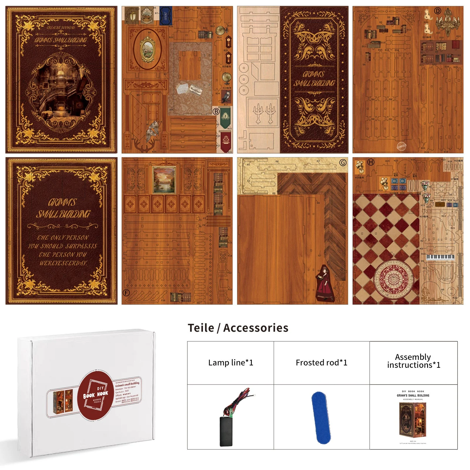 Grimm's Small Building - DIY Book Nook Kit,3D Wooden Puzzle - Image 5