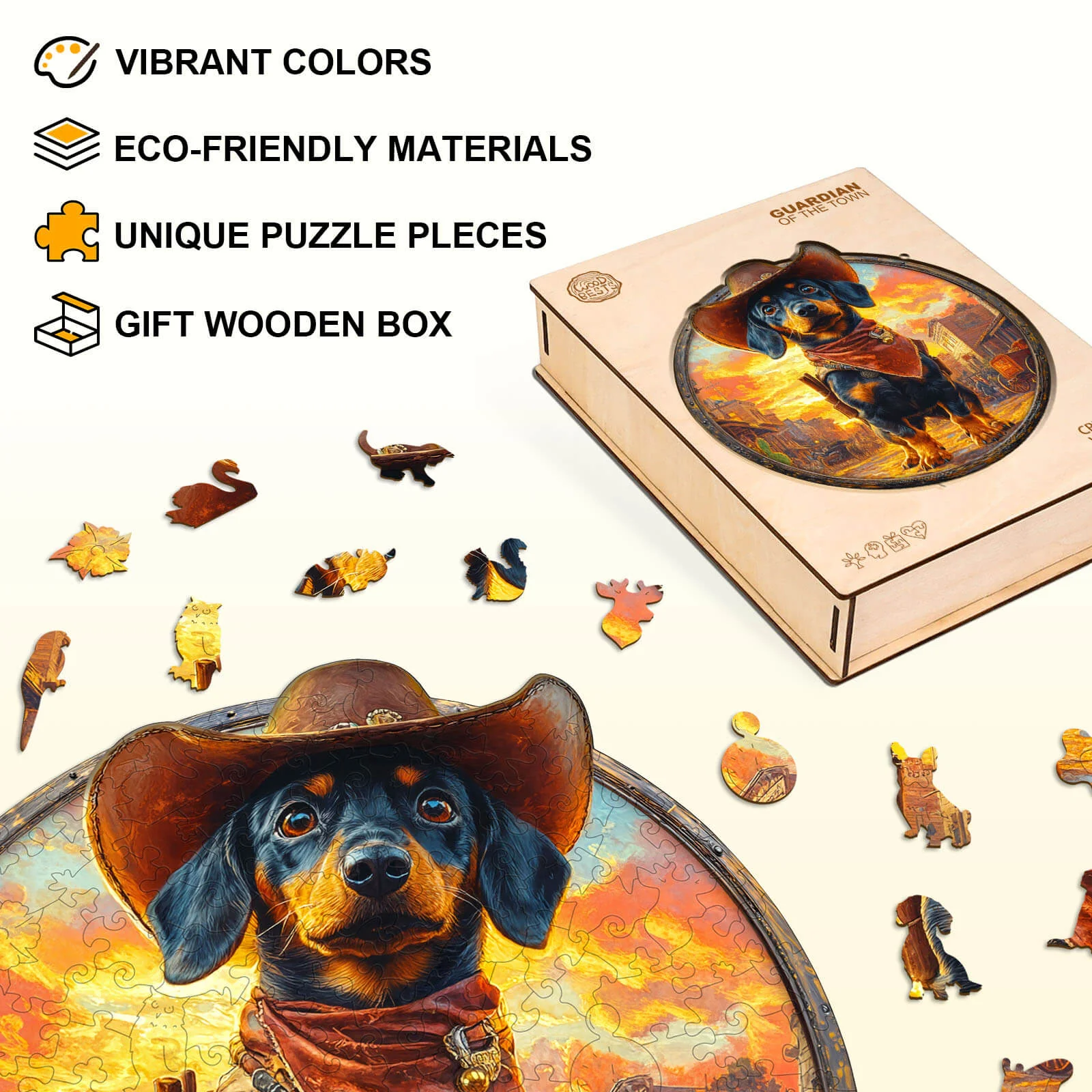 Guardian of the Town Wooden Jigsaw Puzzle - Image 4
