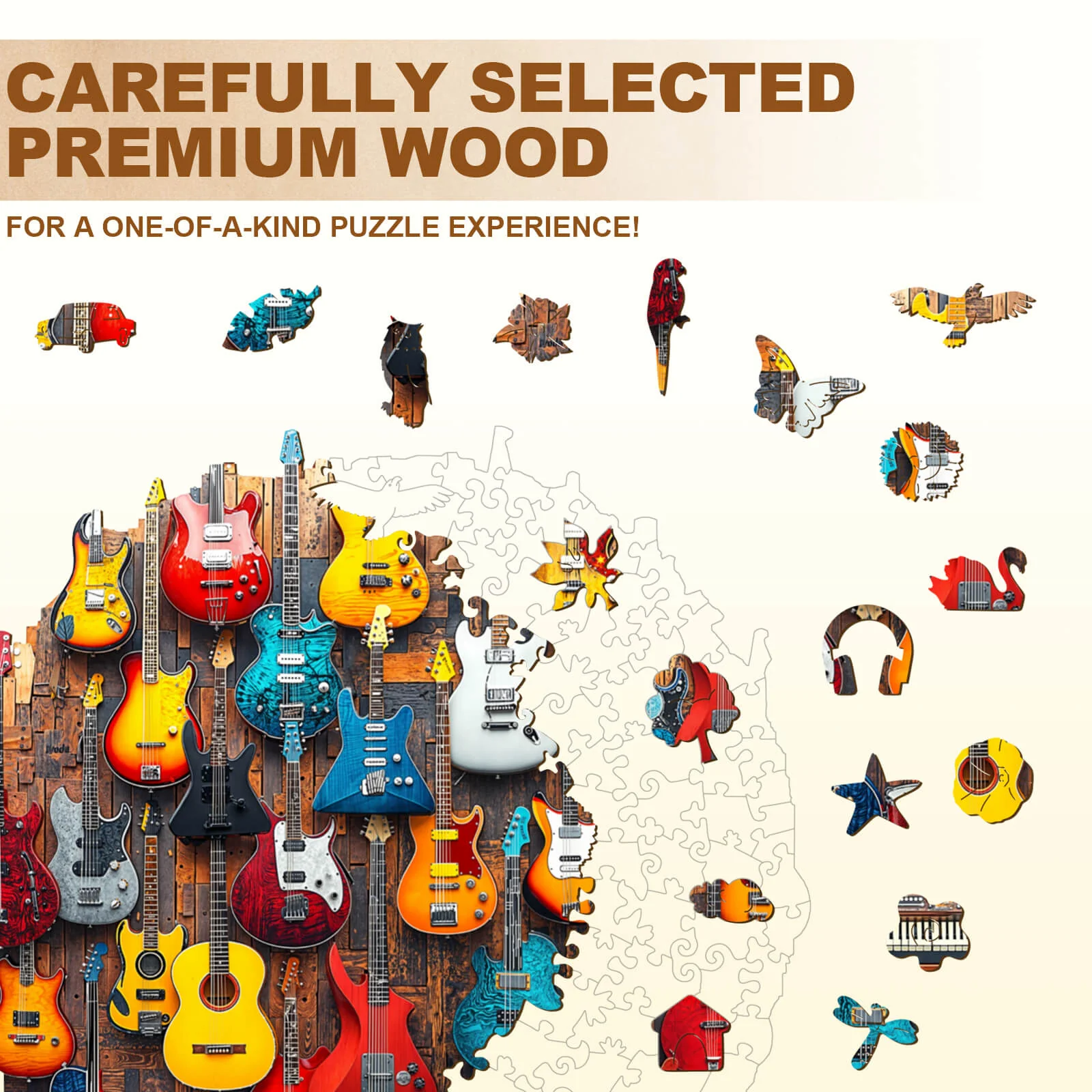 Guitar Wall Wooden Jigsaw Puzzle - Image 2