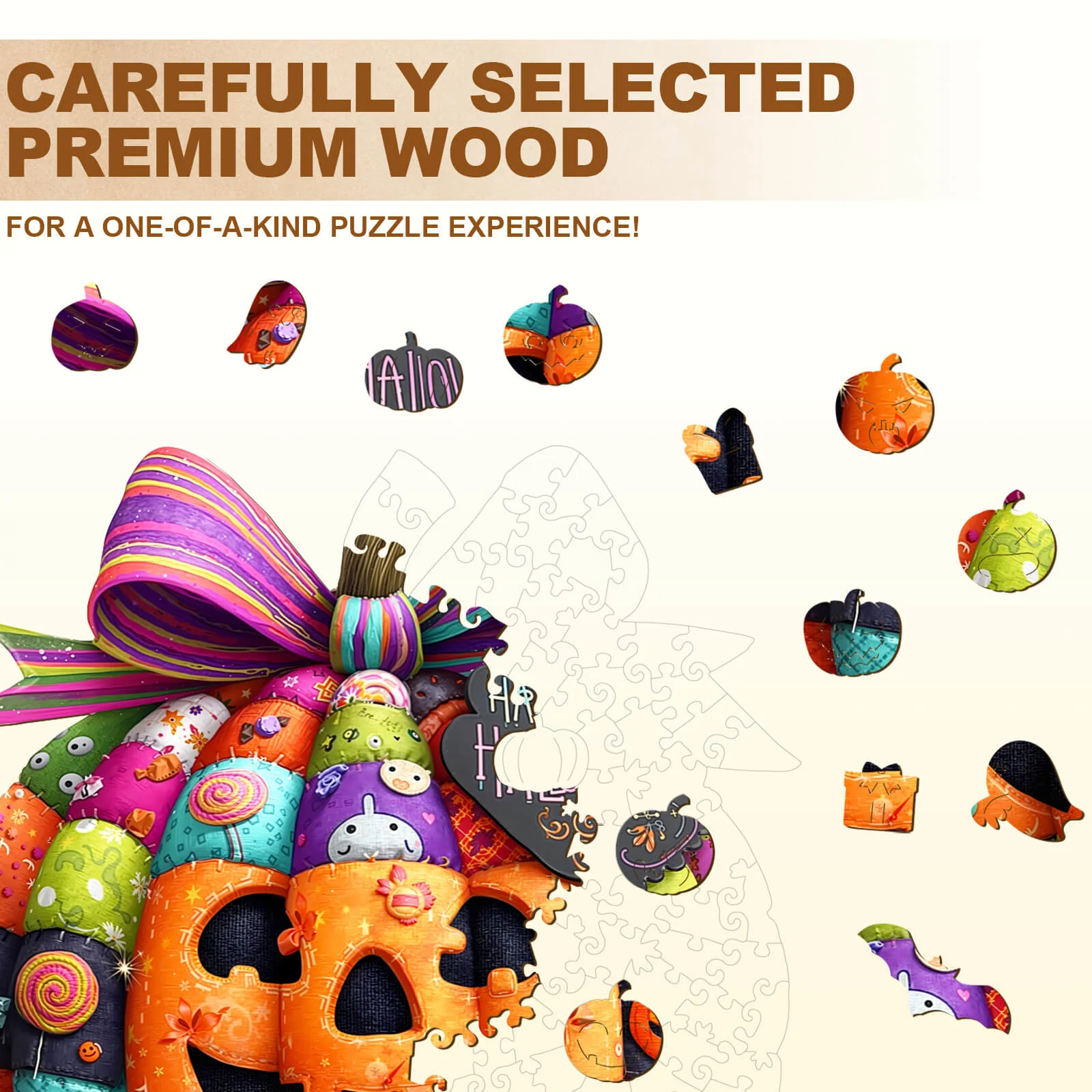 Halloween Pumpkin Gift Pack Wooden Jigsaw Puzzle - Image 3