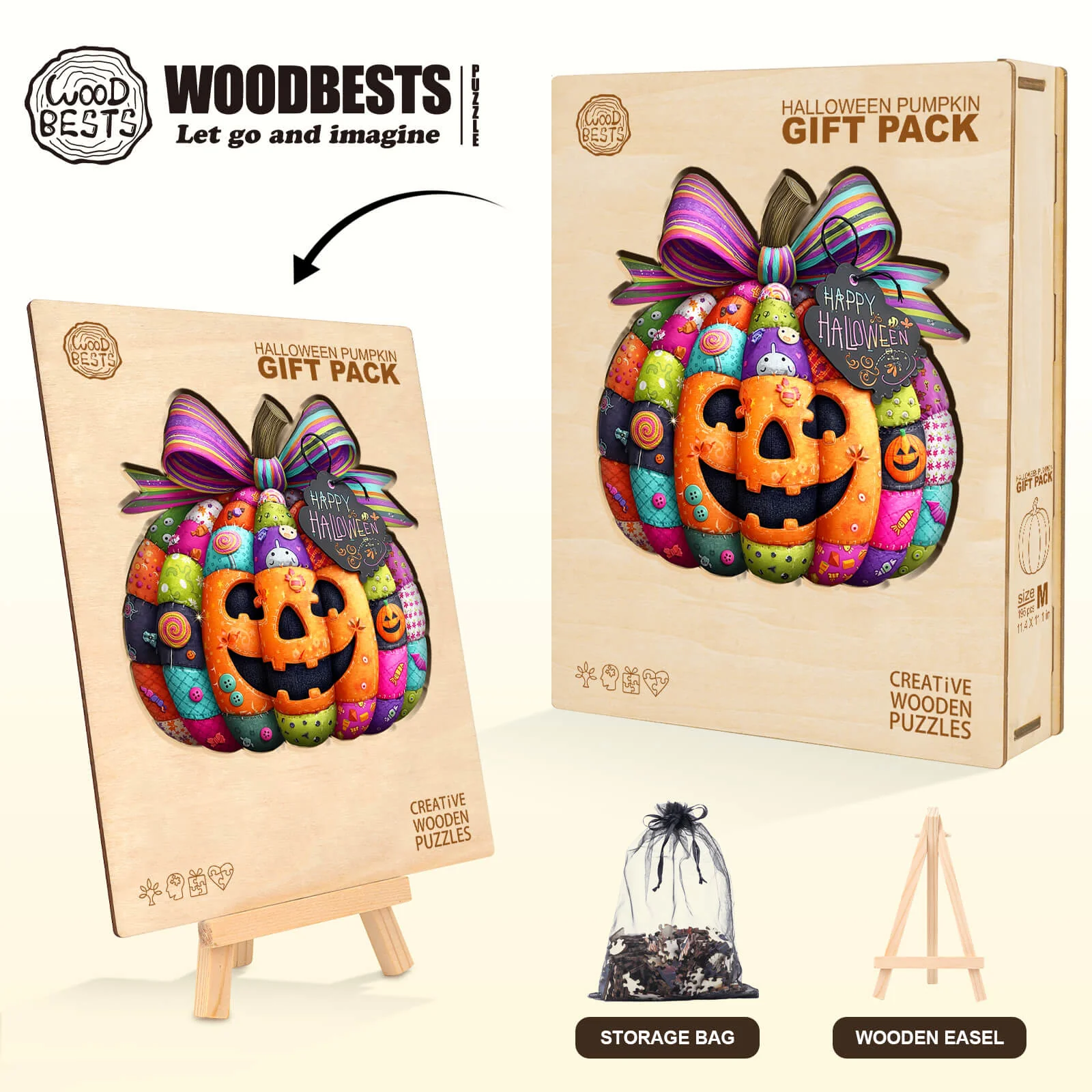 Halloween Pumpkin Gift Pack Wooden Jigsaw Puzzle - Image 8