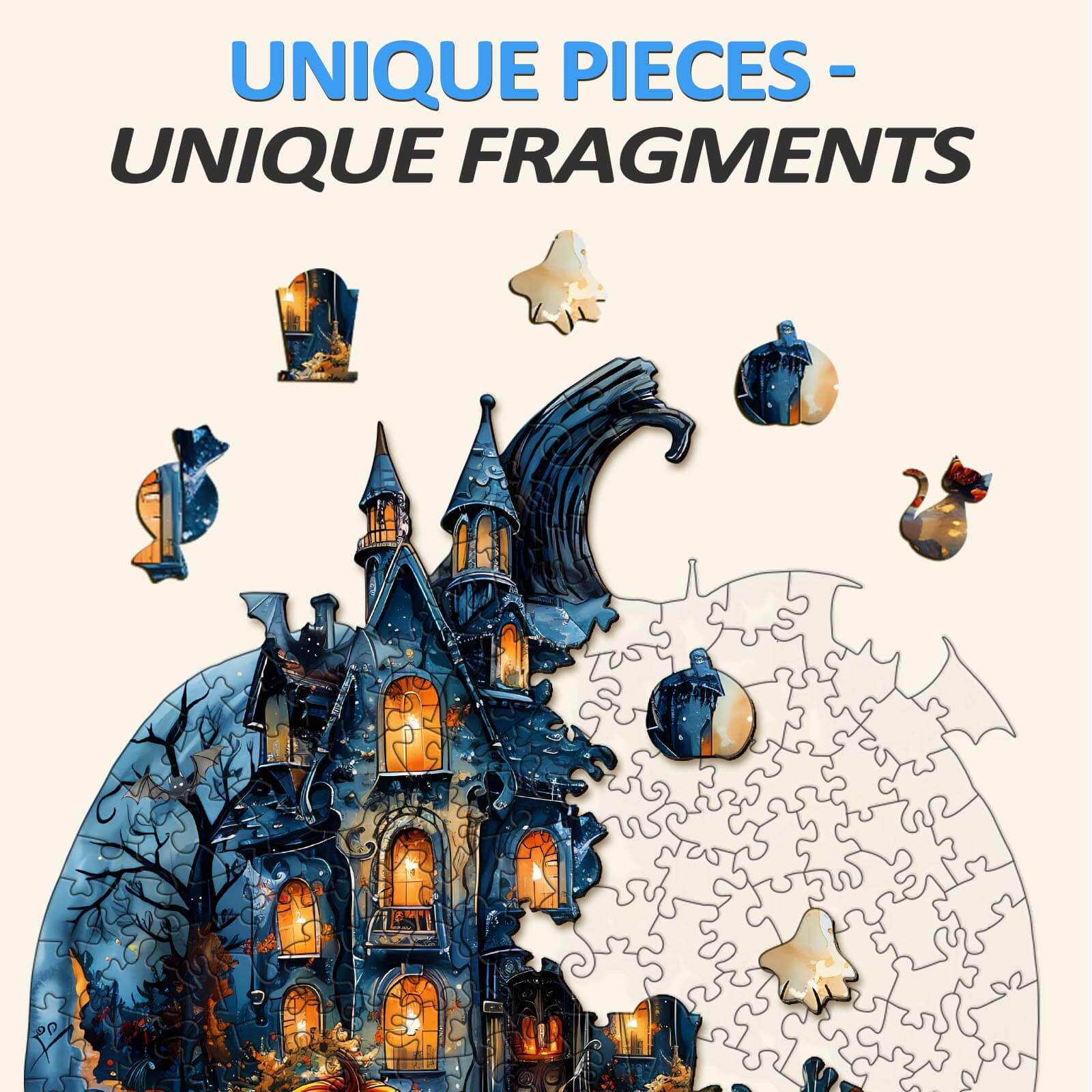 Halloween Pumpkin Wooden Jigsaw Puzzle - Image 3