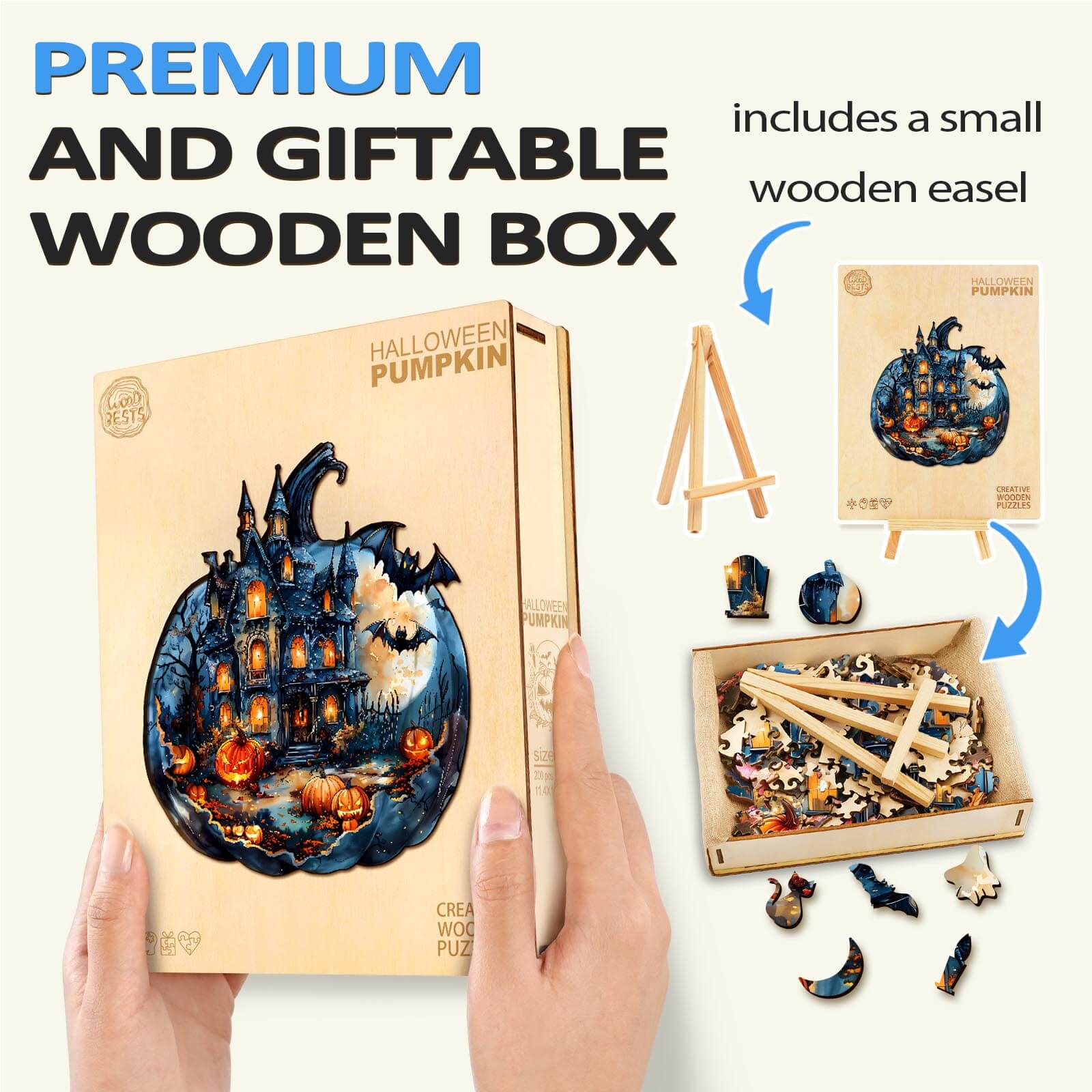 Halloween Pumpkin Wooden Jigsaw Puzzle - Image 6